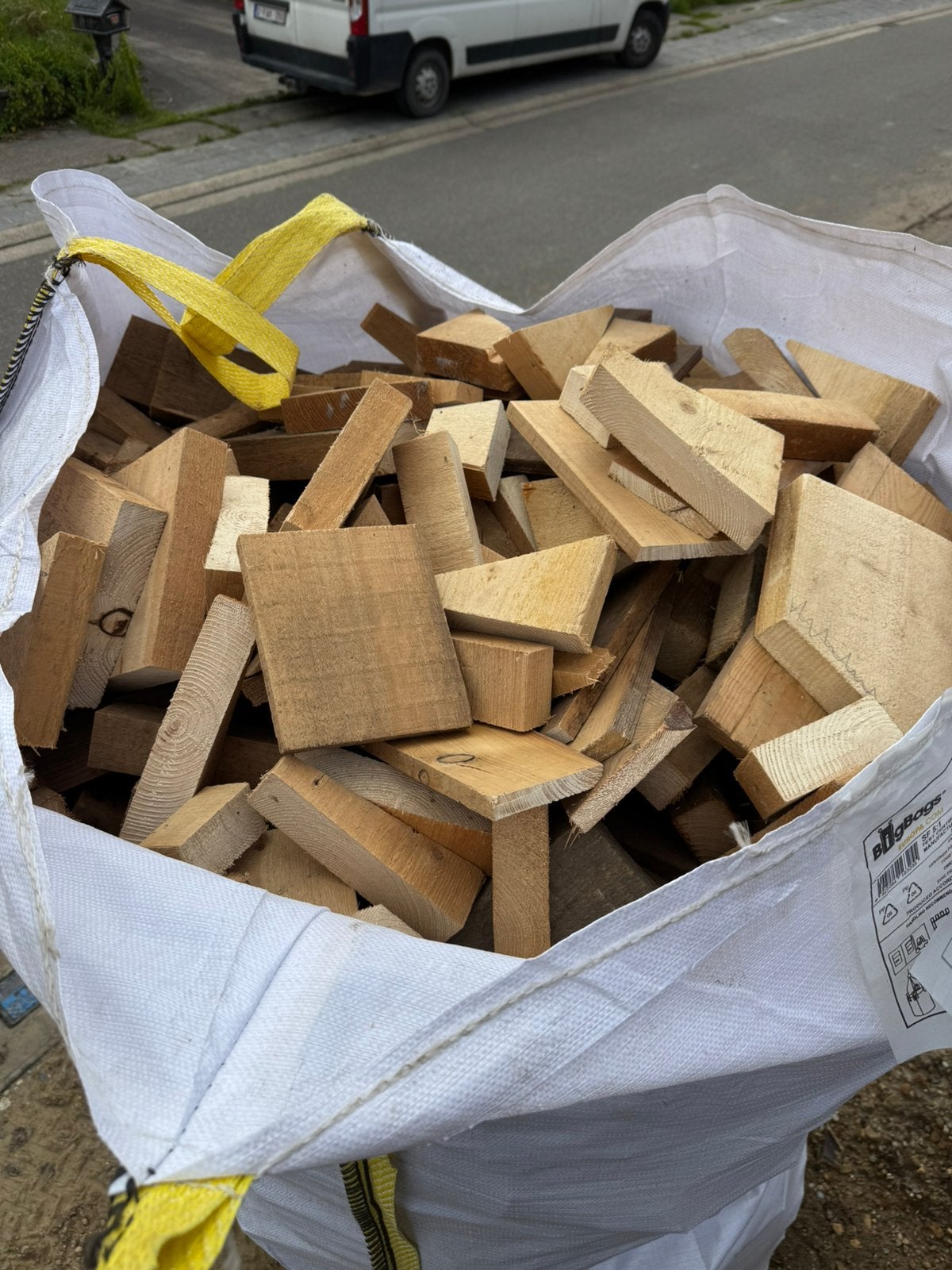 Stookhout in bigbag, Ophalen