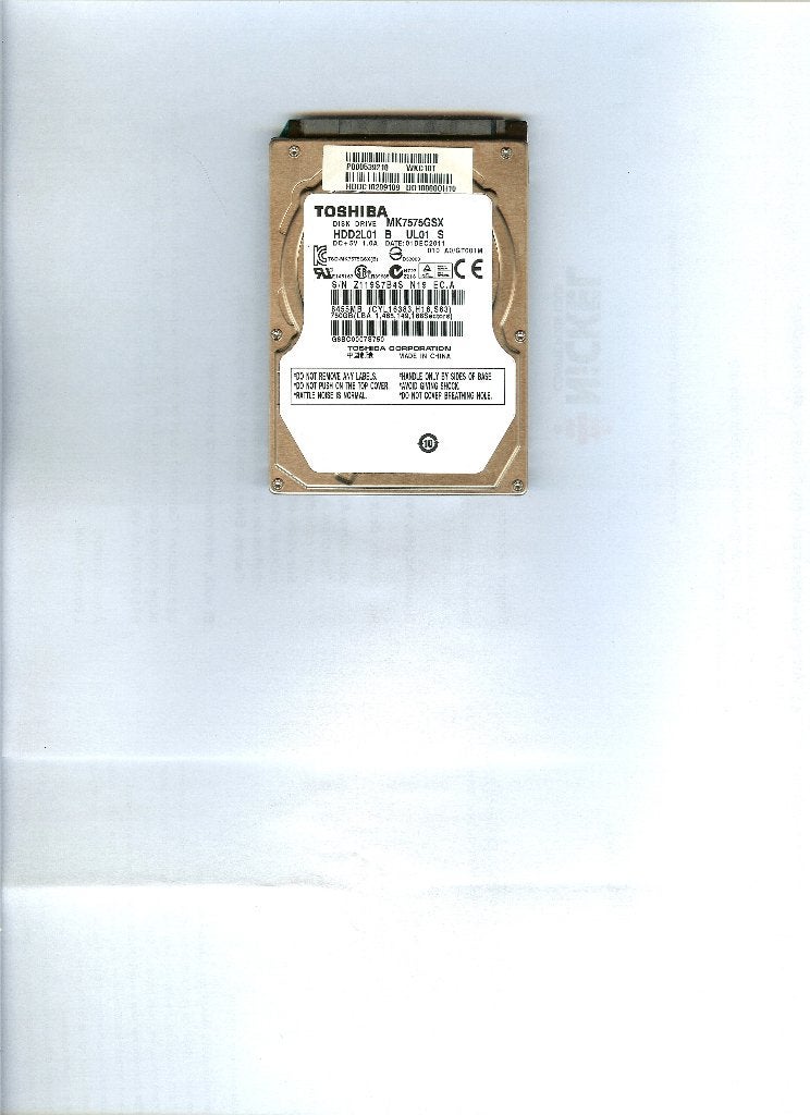 HDD Disque Toshiba 750GB reformatté, Informatique & Logiciels, Disques durs, Toshiba, Enlèvement ou Envoi, Reconditionné, Interne
