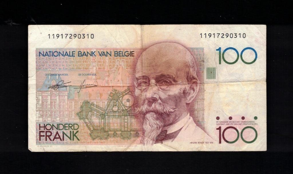 Bankbiljet België 100 Frank - Hendrik Beyaert, Postzegels en Munten, Bankbiljetten | België, Ophalen of Verzenden, Los biljet