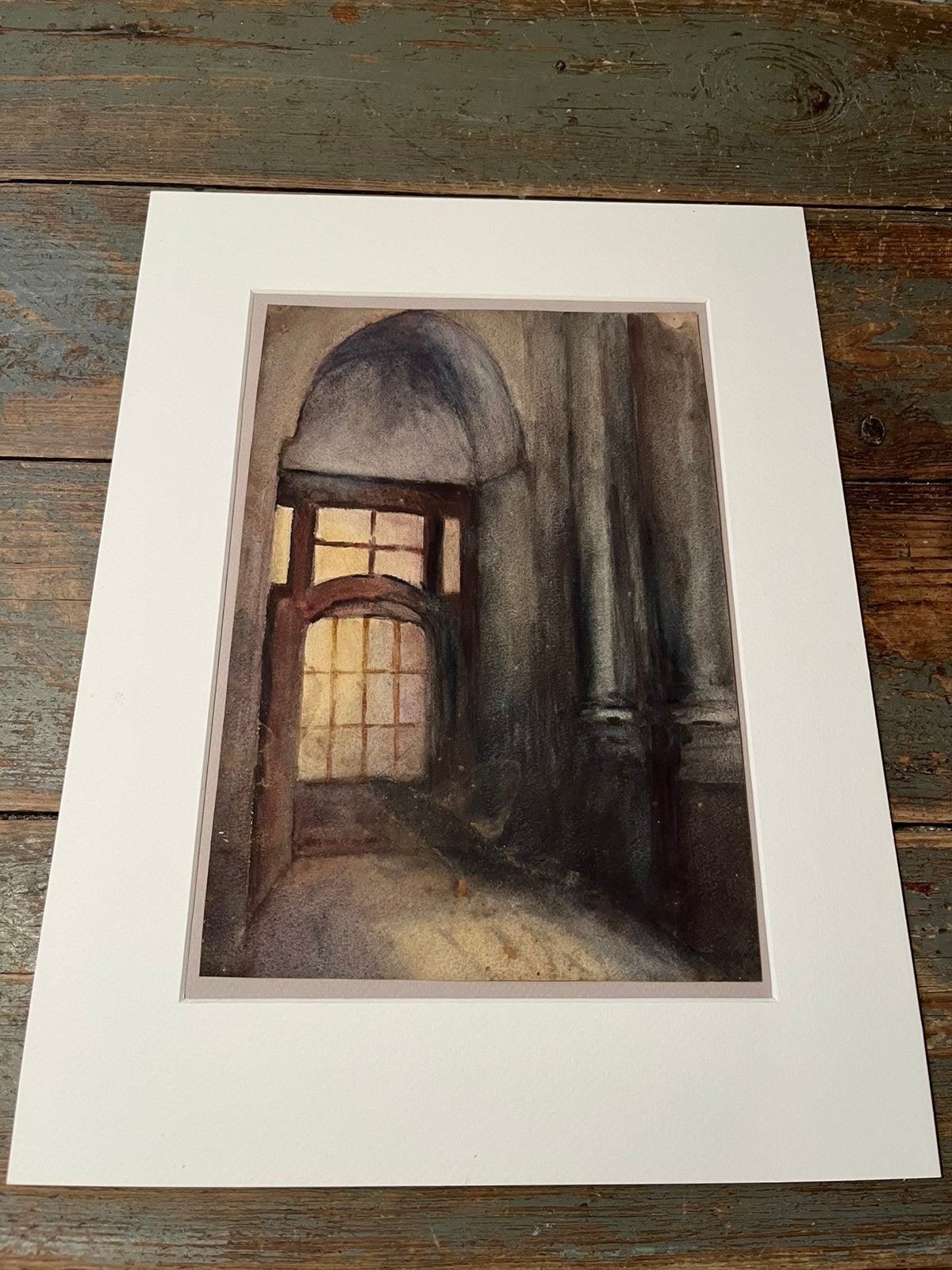 KUNST SCHILDERIJ AQUAREL HUIS ZACHTE KLEUR, Ophalen of Verzenden, Aquarel