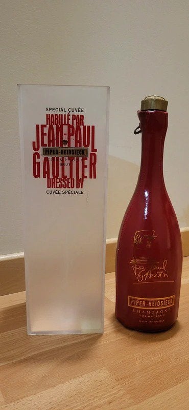 Jean Paul Gaultier - Piper Heidsieck-fles, Ophalen of Verzenden, Gebruikt, Frankrijk, Champagne