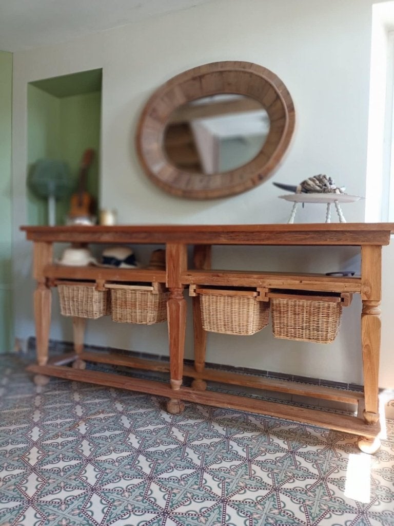 Meuble dressoir en bois massif, Maison & Meubles, Comme neuf, Enlèvement, Avec tiroir(s), 50 à 75 cm