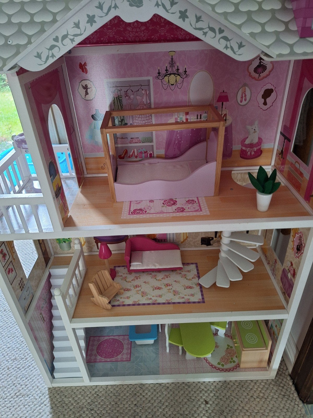 houten poppenhuis, Kinderen en Baby's, Ophalen, Zo goed als nieuw, Poppenhuis
