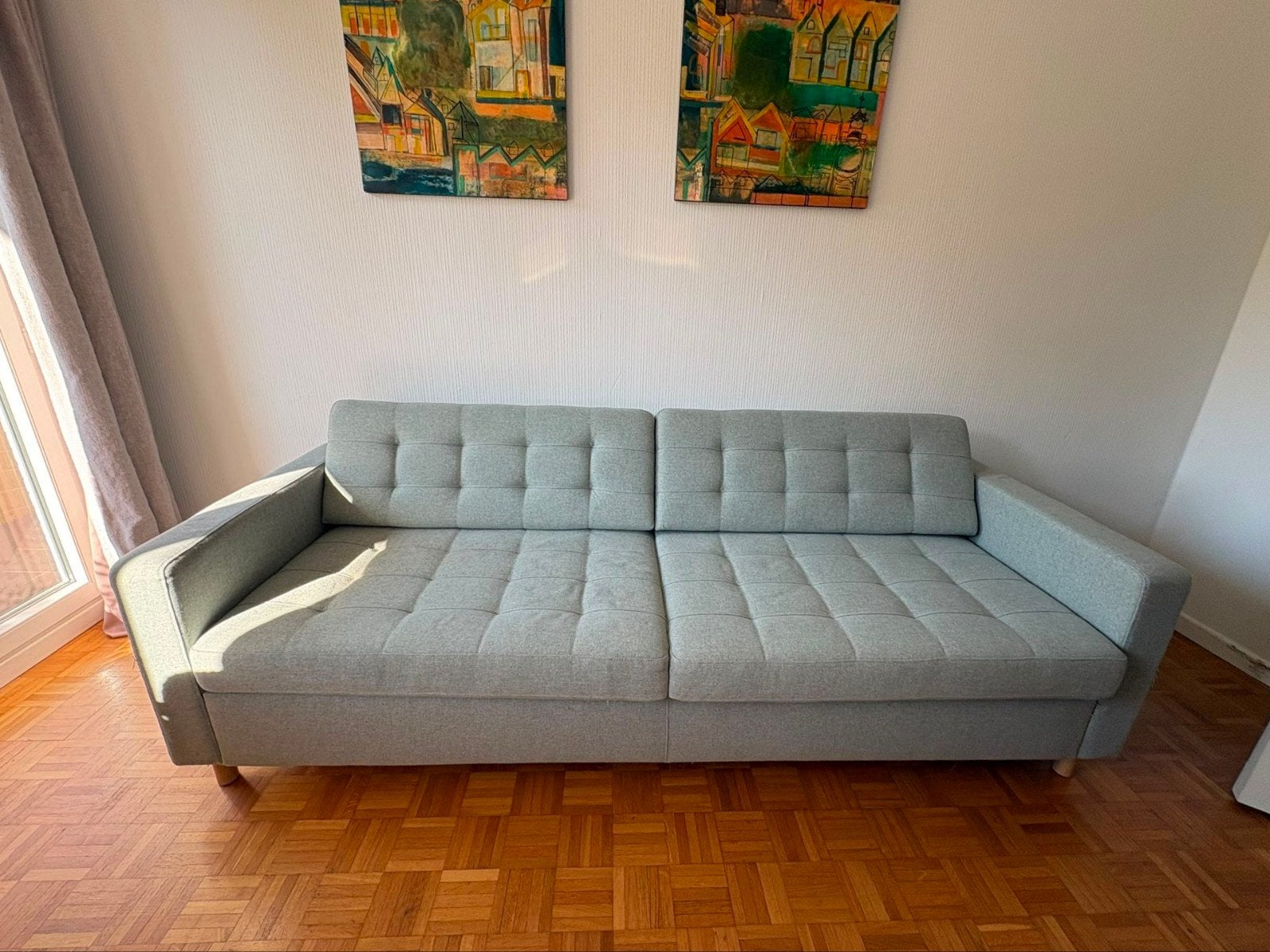 Sofa bed IKEA LANDSKRONA green good condition, Tweepersoons, Groen