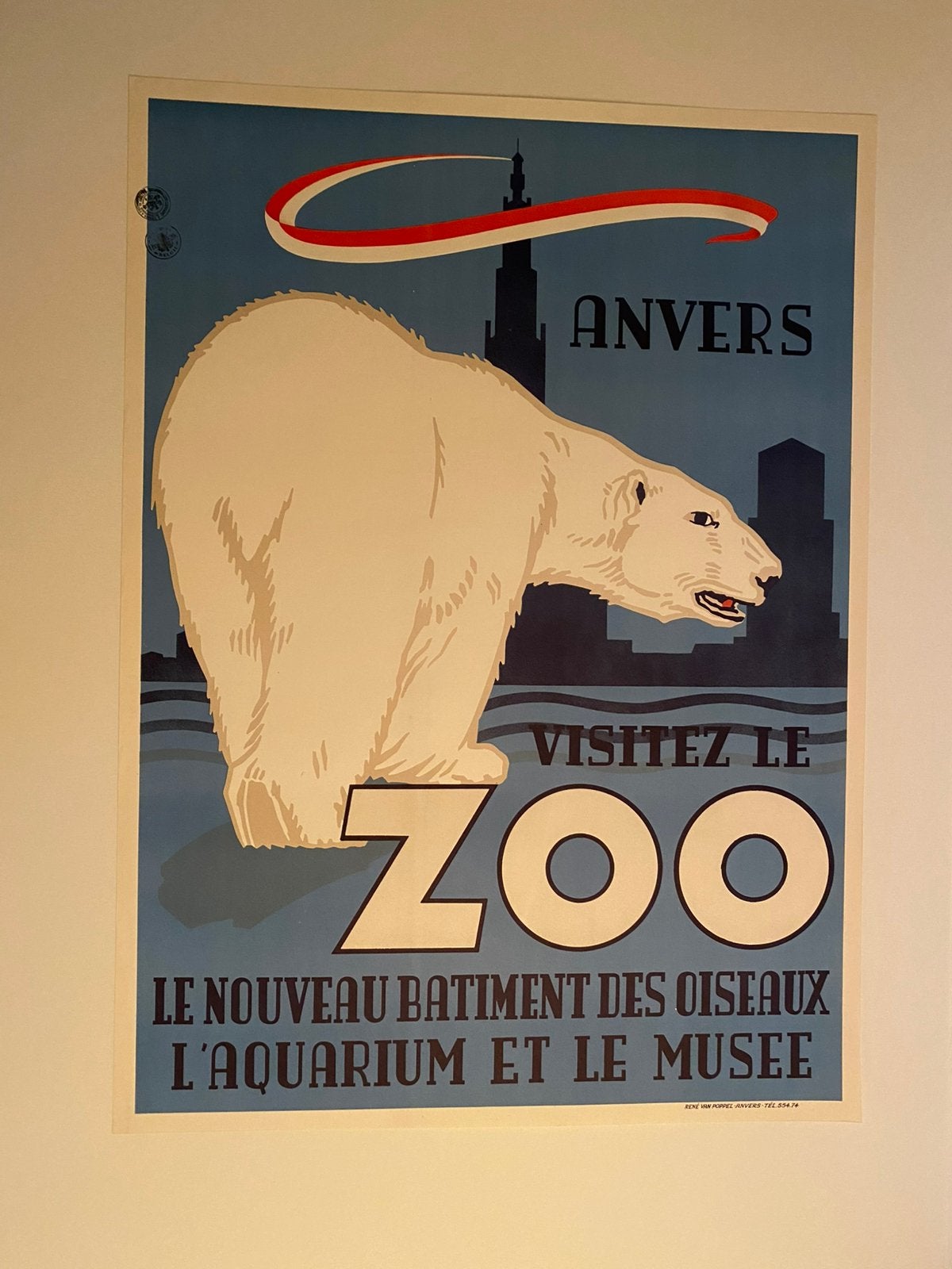 Originele affiche Zoo Antwerpen 1950, Ophalen, Zo goed als nieuw