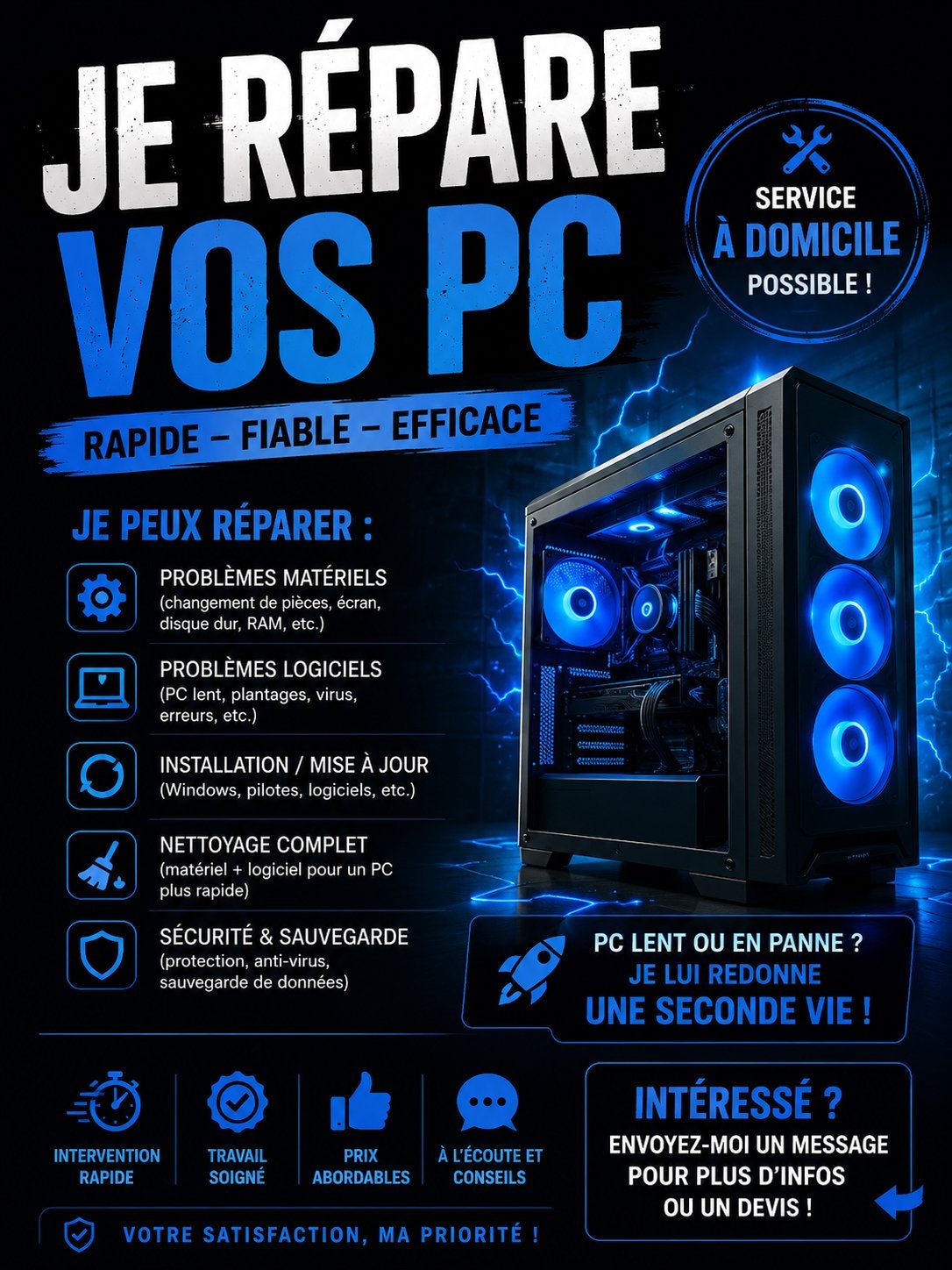 Je repare vos pc, Informatique & Logiciels, Enlèvement, Comme neuf