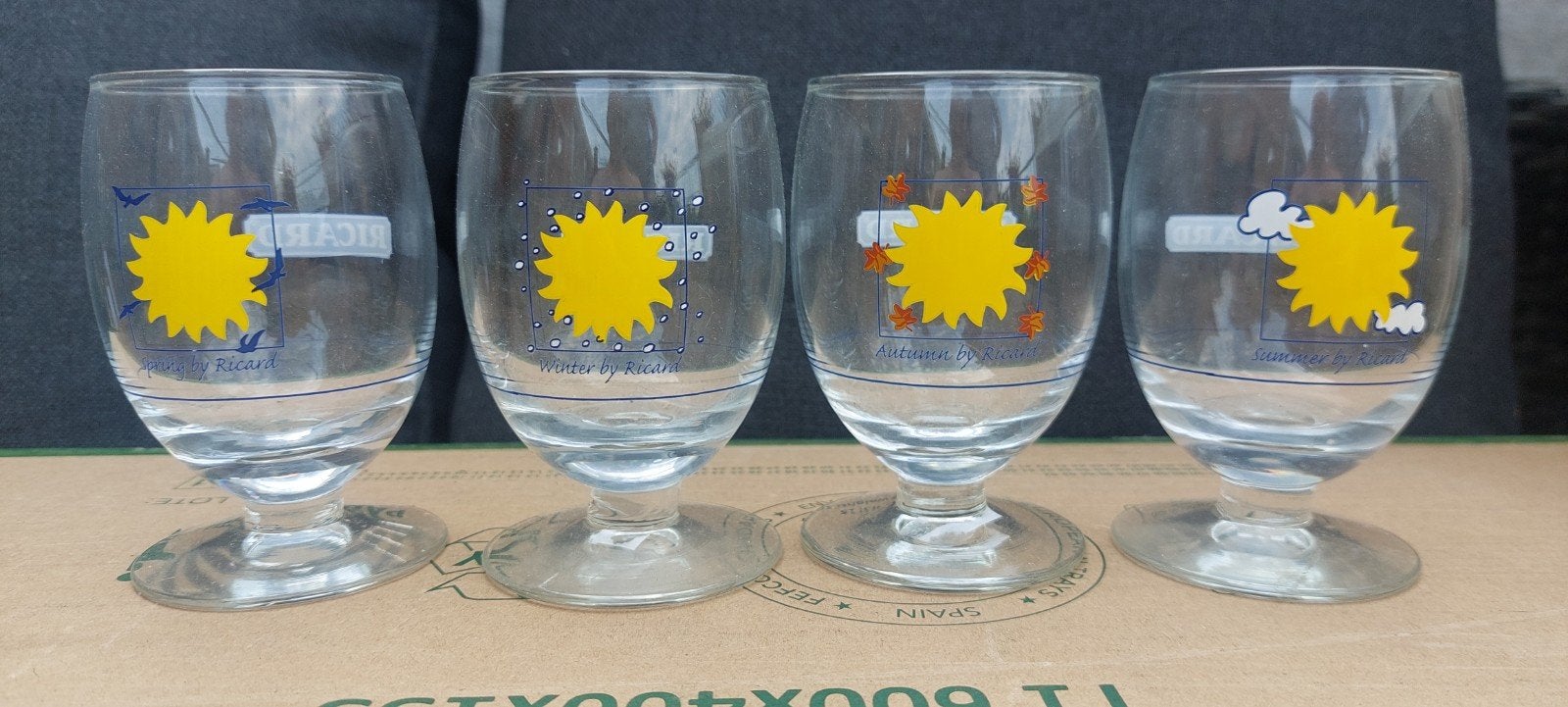 4 verres ricard les 4 saisons, Collections, Marques & Objets publicitaires, Enlèvement ou Envoi