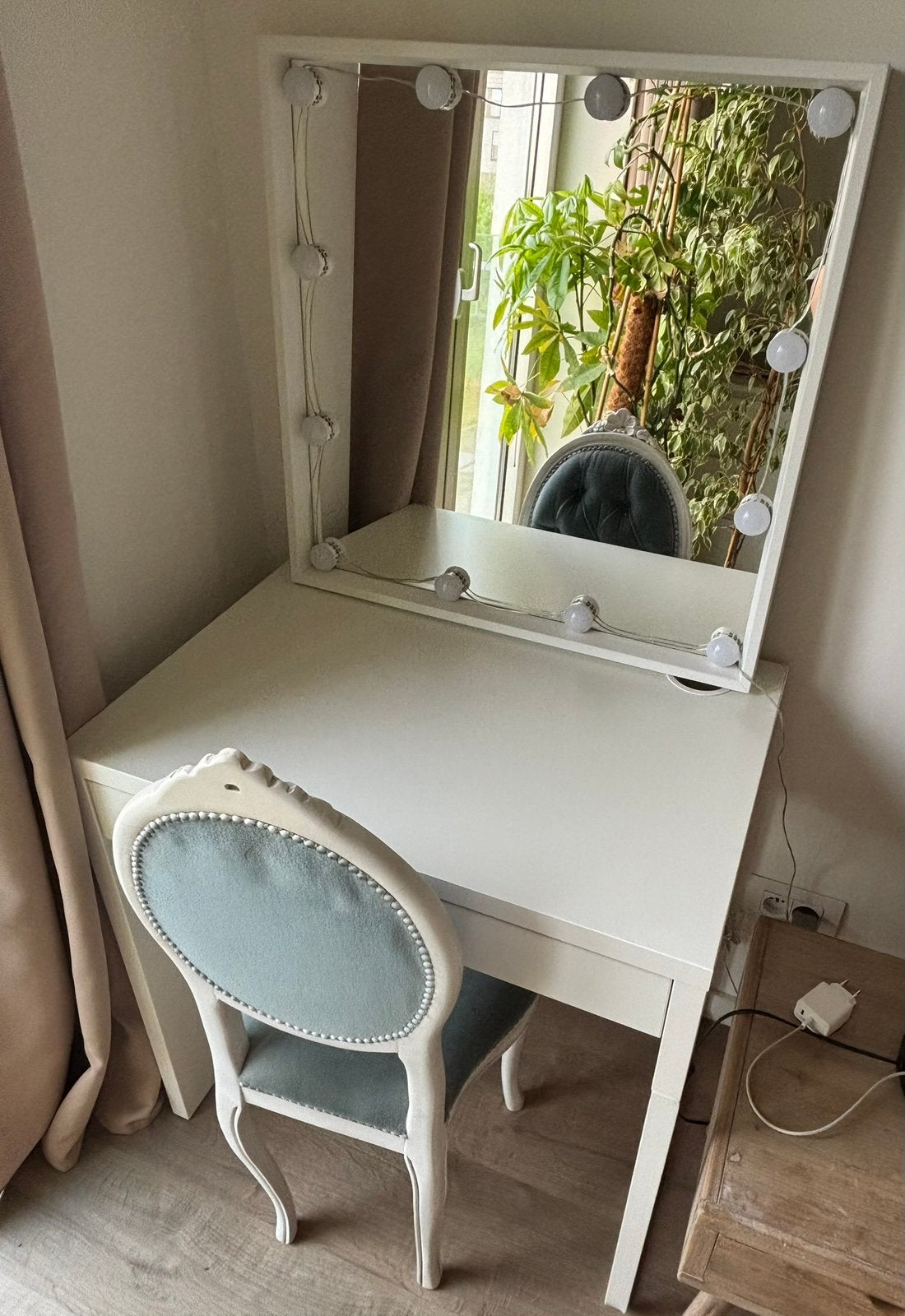 Kaptafel spiegel stoeltje set makeup tafel, Ophalen, Zo goed als nieuw