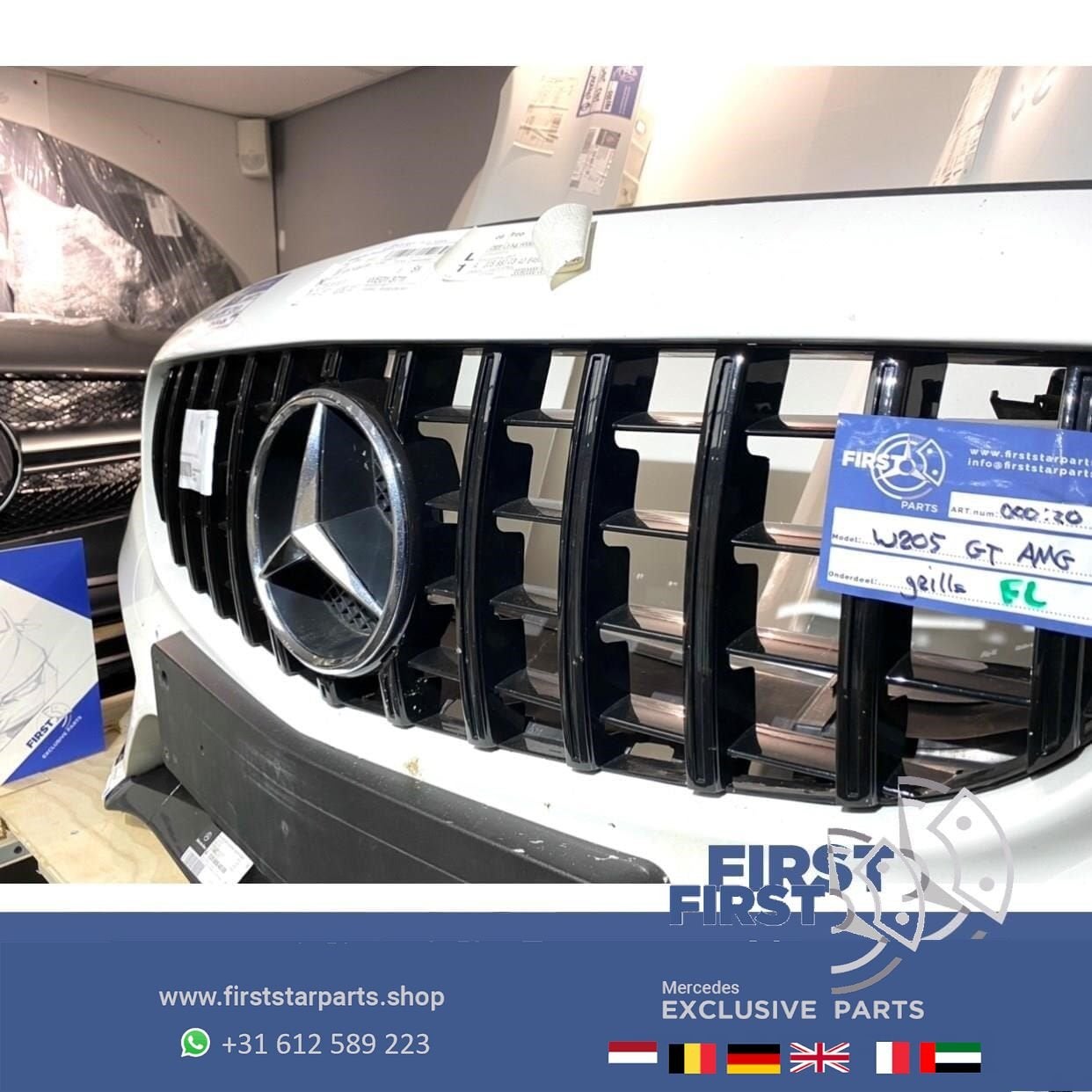 W205 C205 AMG VOORKOP WIT Mercedes C Klasse COMPLEET 2014-20, Utilisé, -, Avant, -