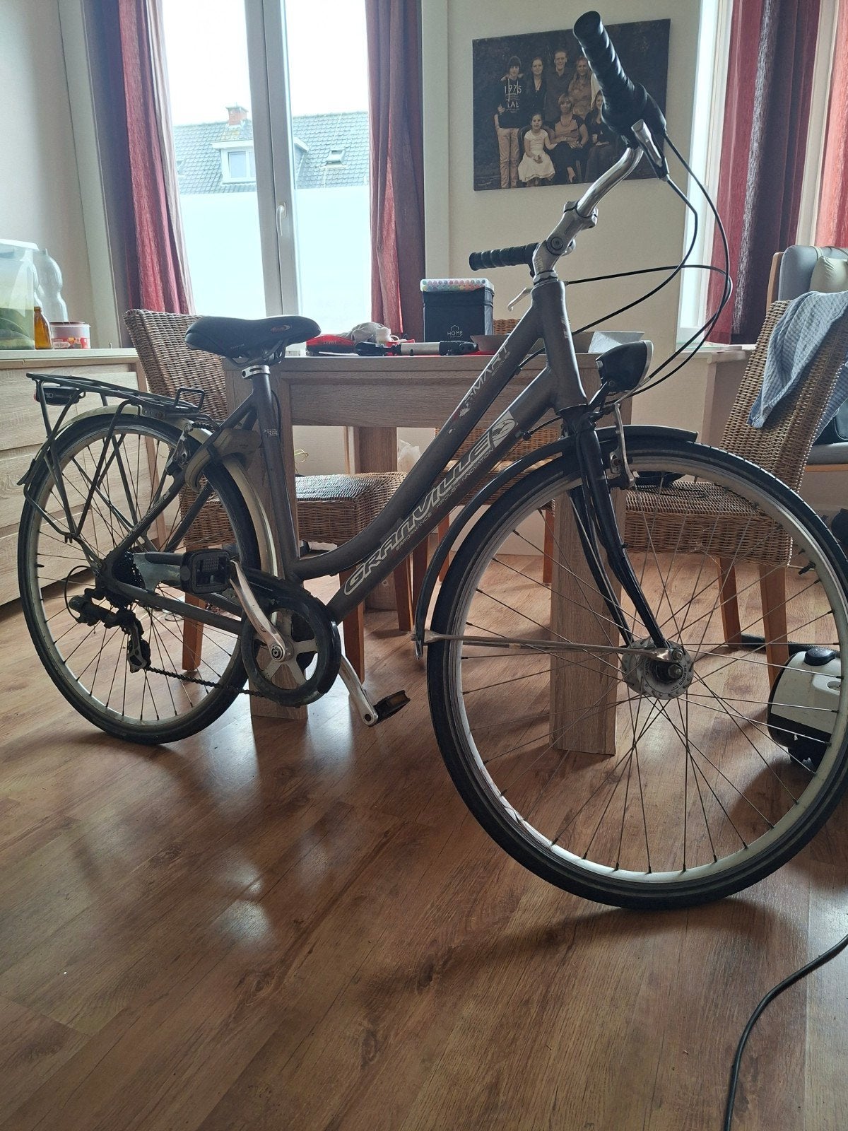 grijze damesfiets/studentengids Granville smart, Fietsen en Brommers, Velgrem, Versnellingen, Zo goed als nieuw, 50 tot 53 cm