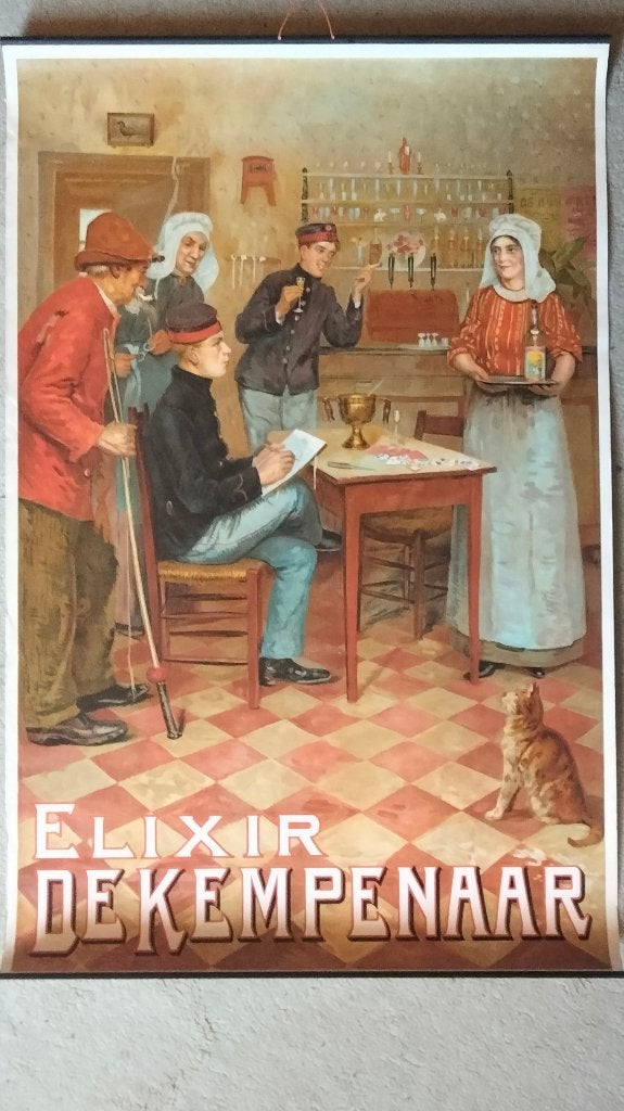 Impression 100 % originale (pancarte) Elixir de Kempenaar, Collections, Marques & Objets publicitaires, Comme neuf, Panneau publicitaire