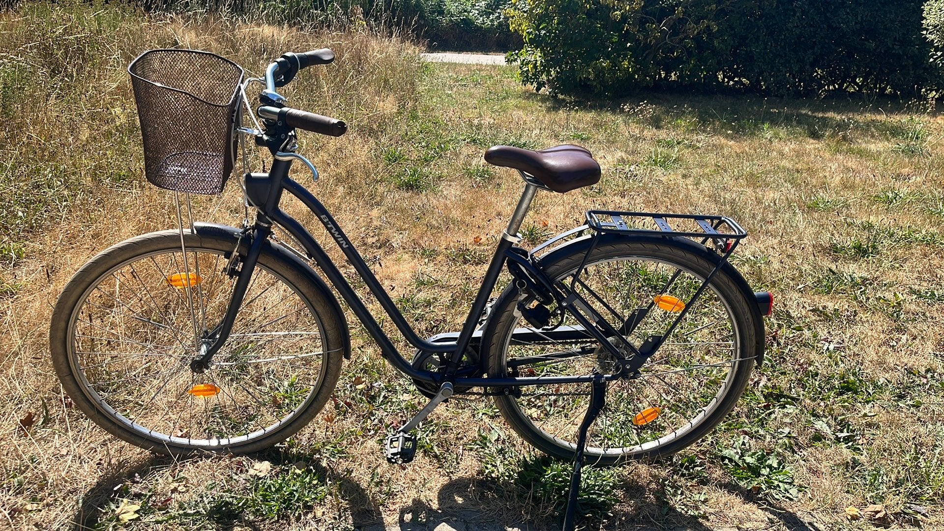 Decatlon fiets donkerblauw, Accès (extra) bas, Autres marques, Frein sur jante, Moins de 47 cm