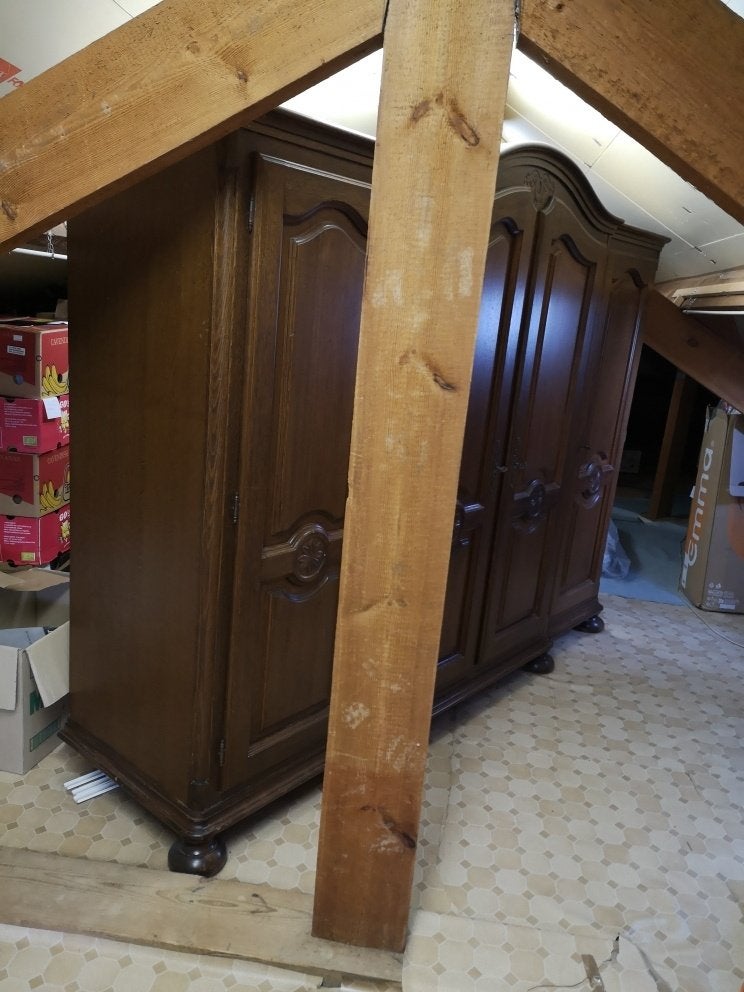 Armoire classique et robuste en chêne, 200 cm ou plus, Klassiek, Enlèvement, Utilisé