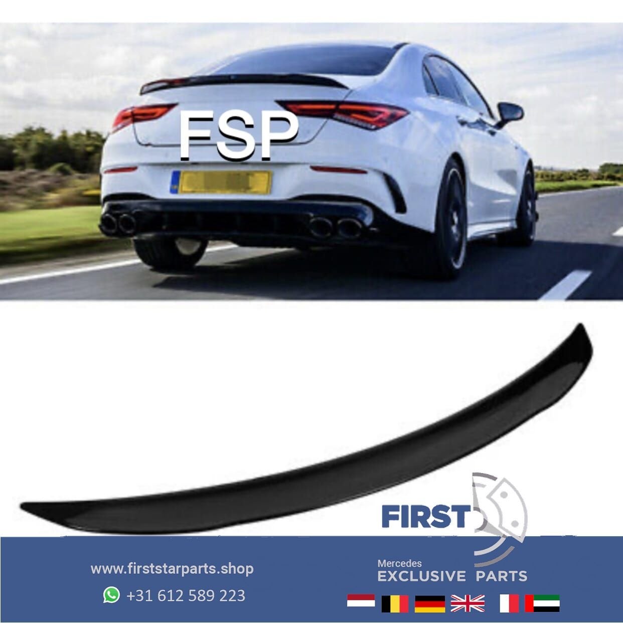 W118 C118 CLA35 AMG KOFFERBAK SPOILER Mercedes CLA AMG 2018-, Gebruikt, Ophalen of Verzenden, Achter, -