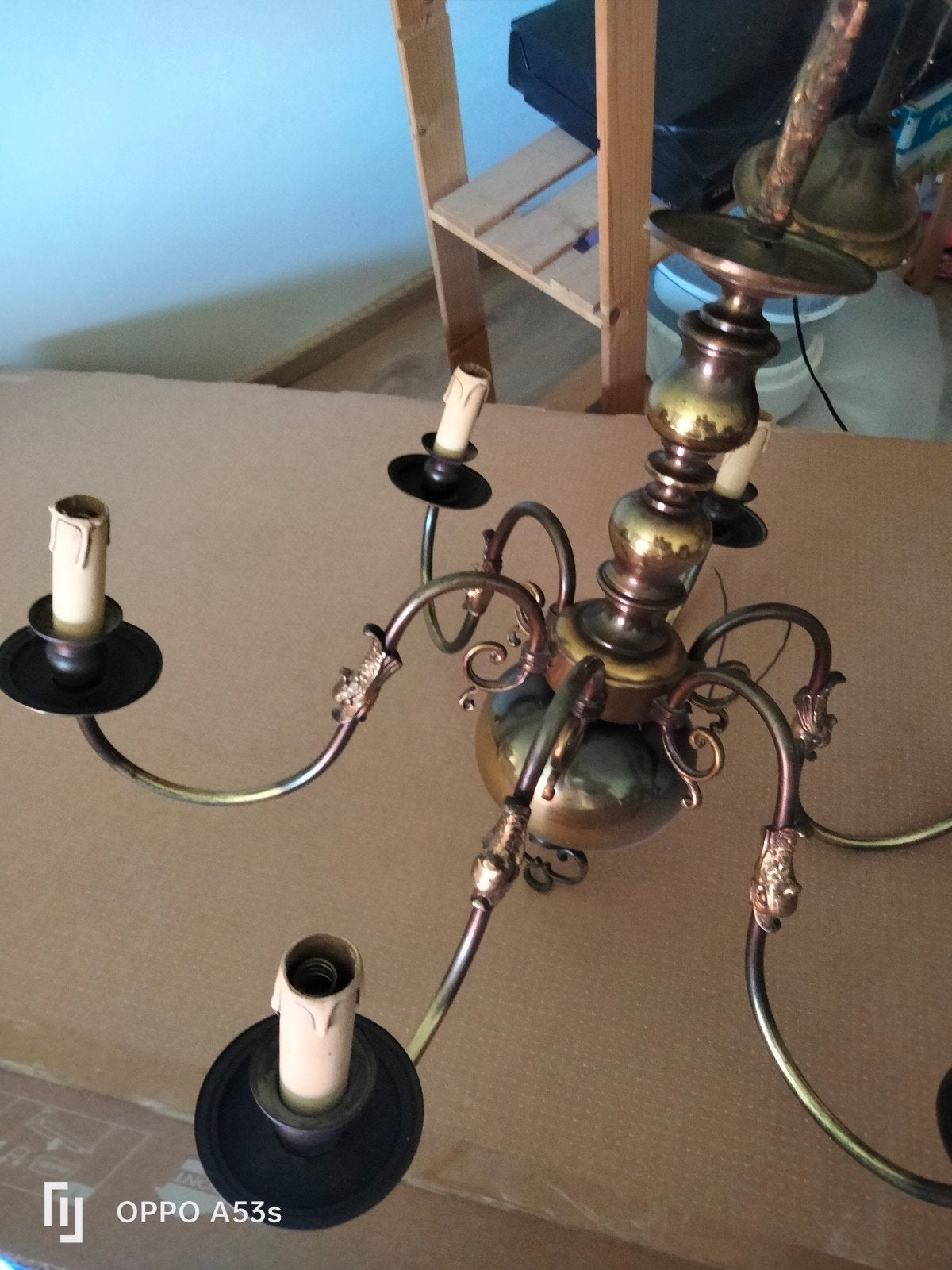 Lustre laiton 6 lampes