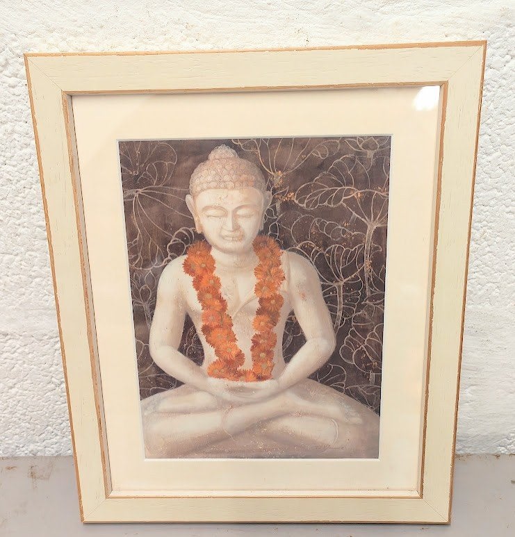 Lot de 2 cadres bouddha, Maison & Meubles, Enlèvement ou Envoi, Utilisé, Bois, Cadre tableau