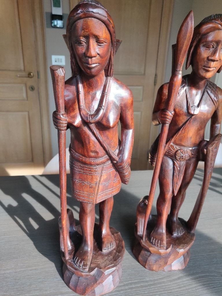 Houten beelden koppel, Antiek en Kunst, Ophalen of Verzenden, Hout, Houtsnijwerk