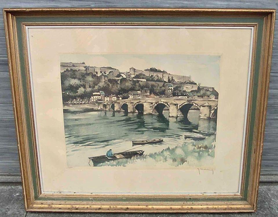Gravure Pont signe Roger hebbelinck, Ophalen of Verzenden, Gravure, Genummerd