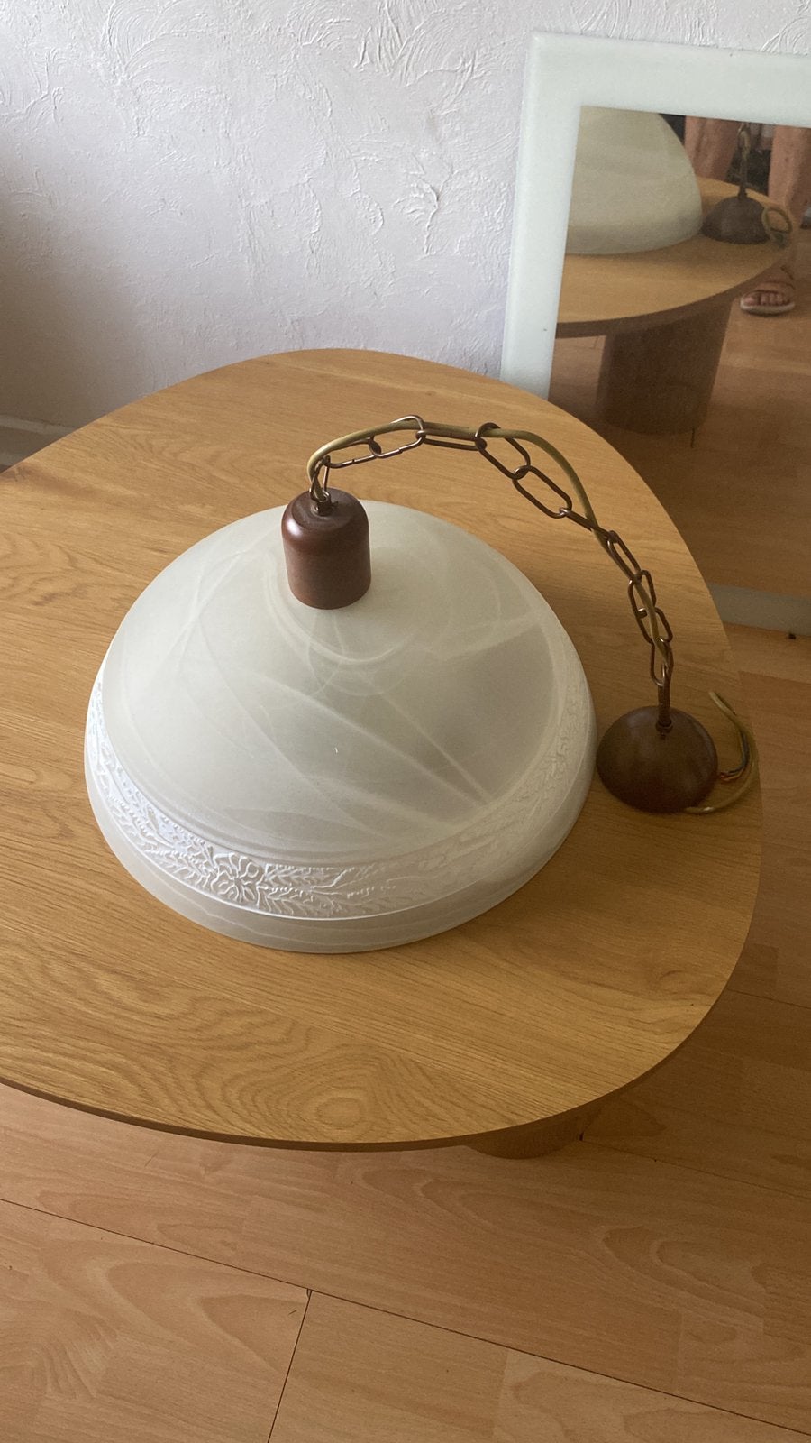 Prachtige hanglamp, Maison & Meubles, Lampes | Plafonniers, Source lumineuse incluse, Comme neuf, Verre, Mid-century modern