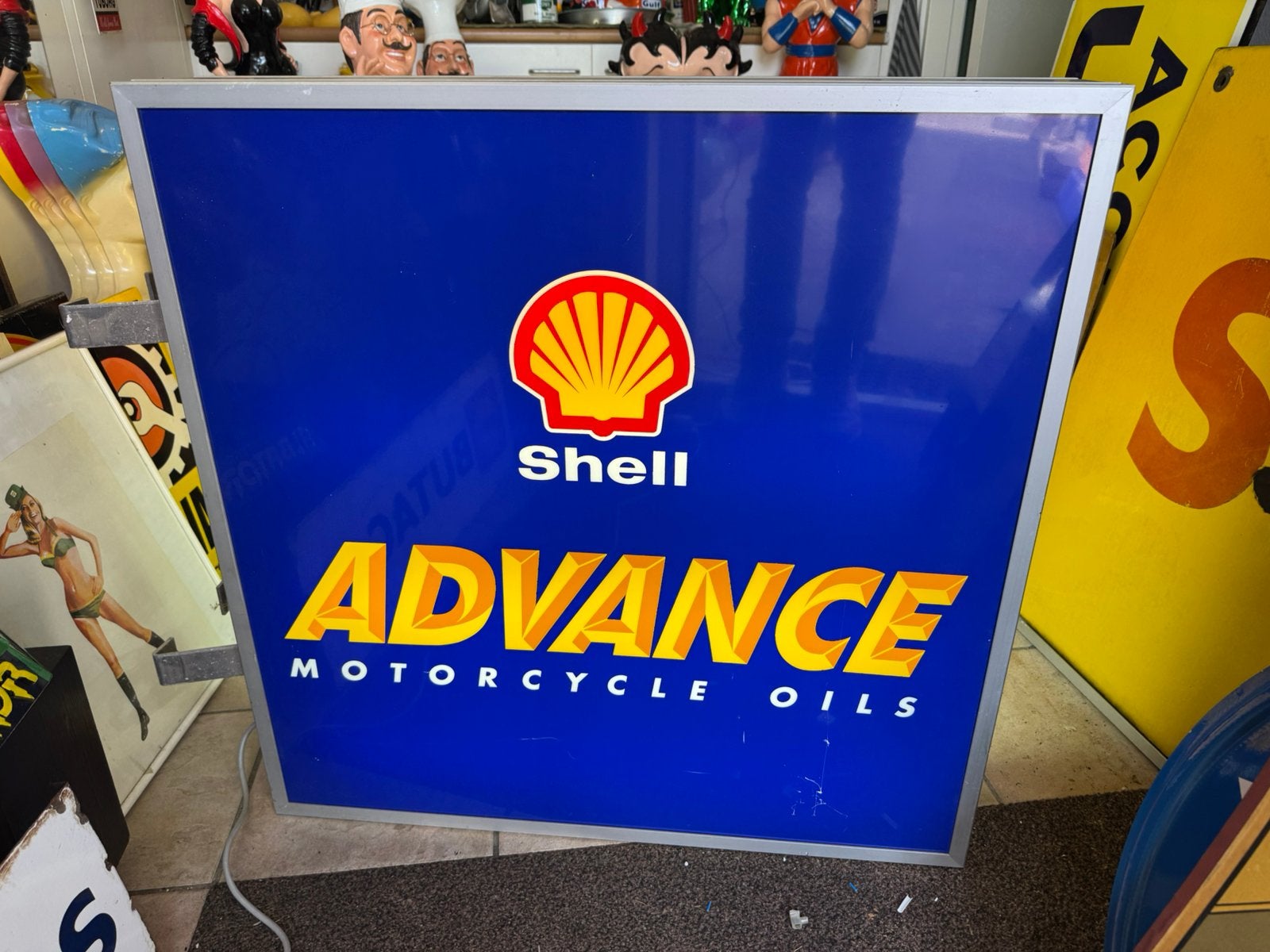 SHELL oude reclame lichtbak, Verzamelen, Ophalen, Gebruikt, ., Lichtbak of (neon) lamp