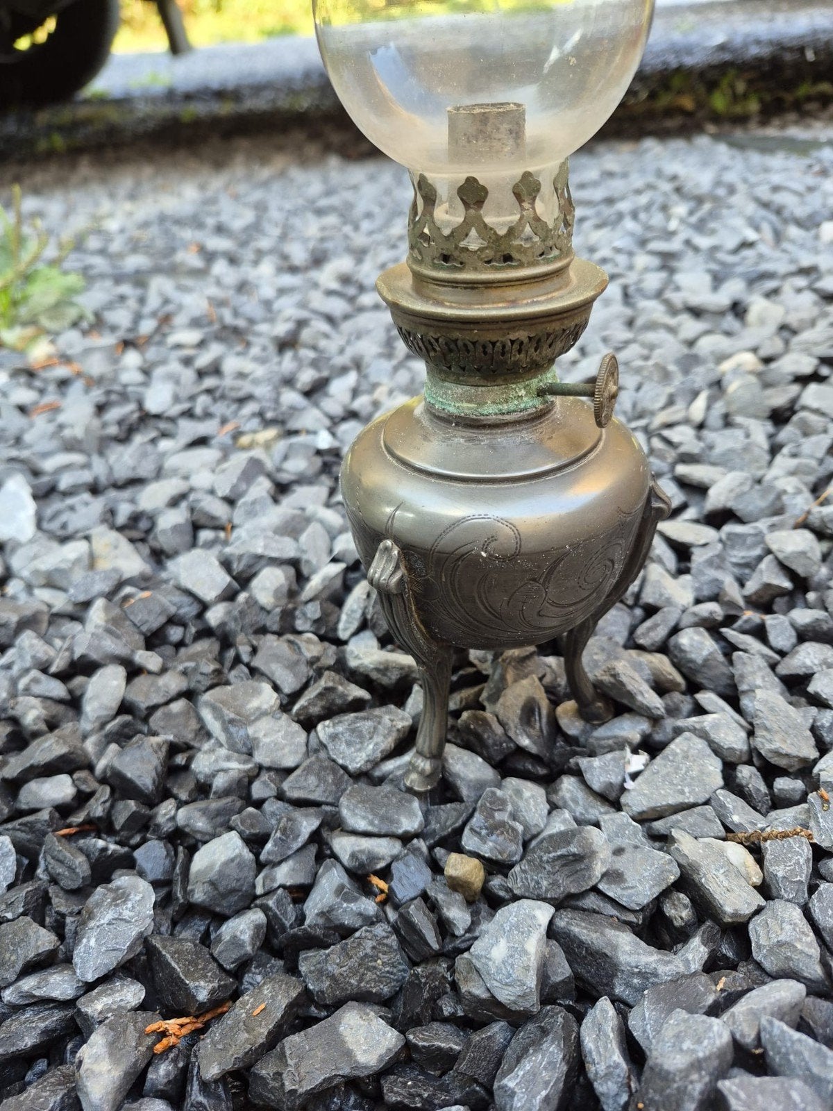 ancienne lampe à pétrole en étain, Enlèvement