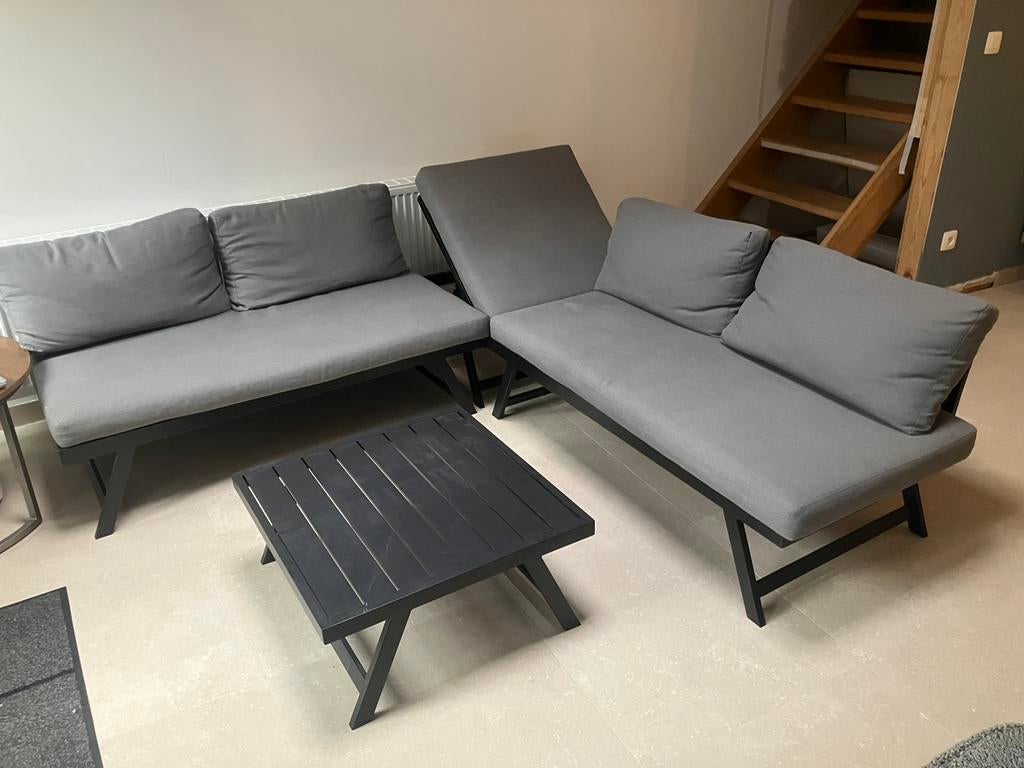 Loungeset modulair in nieuwstaat, Tuin en Terras, Tuinsets en Loungesets, Ophalen, Zo goed als nieuw, Loungeset