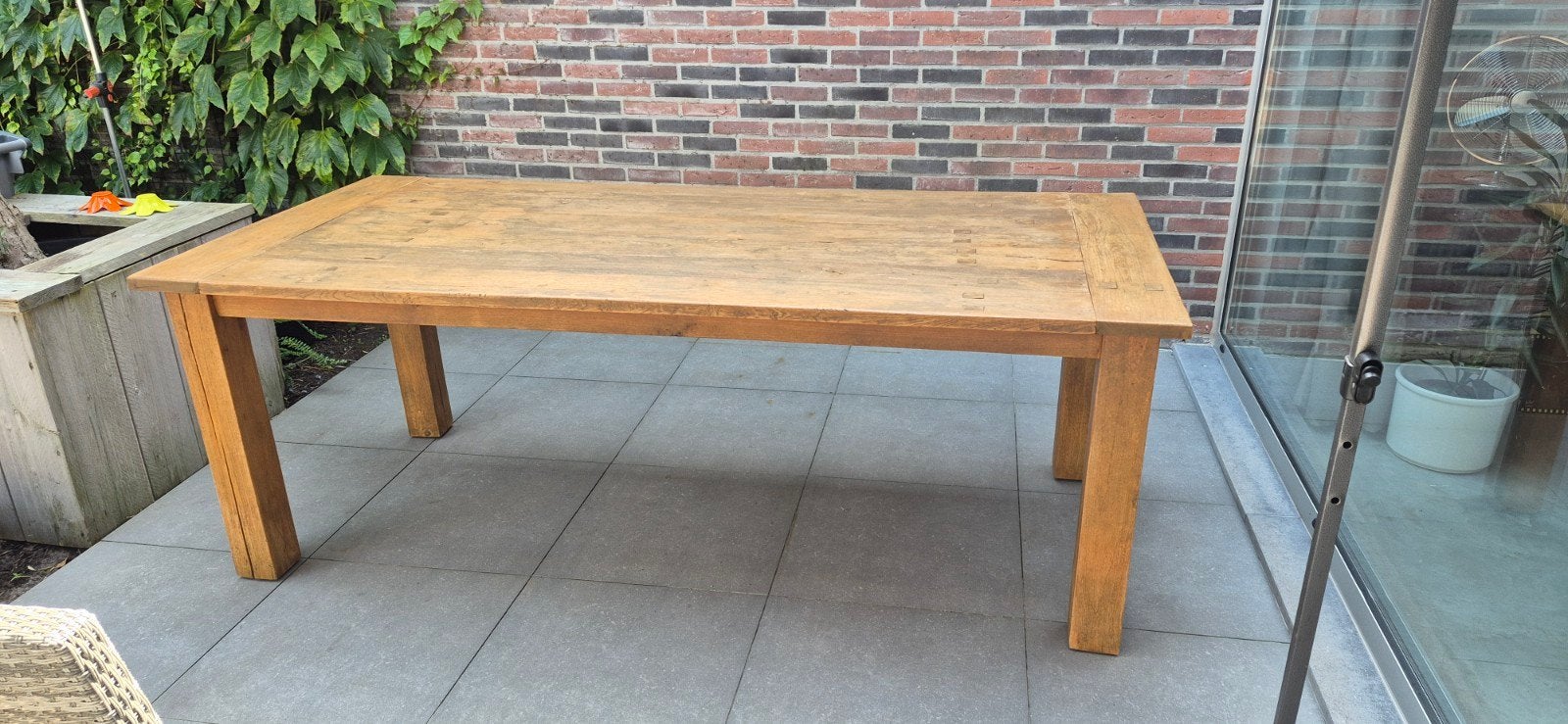 Tafel teak met 6 stoelen, Ophalen, Aluminium