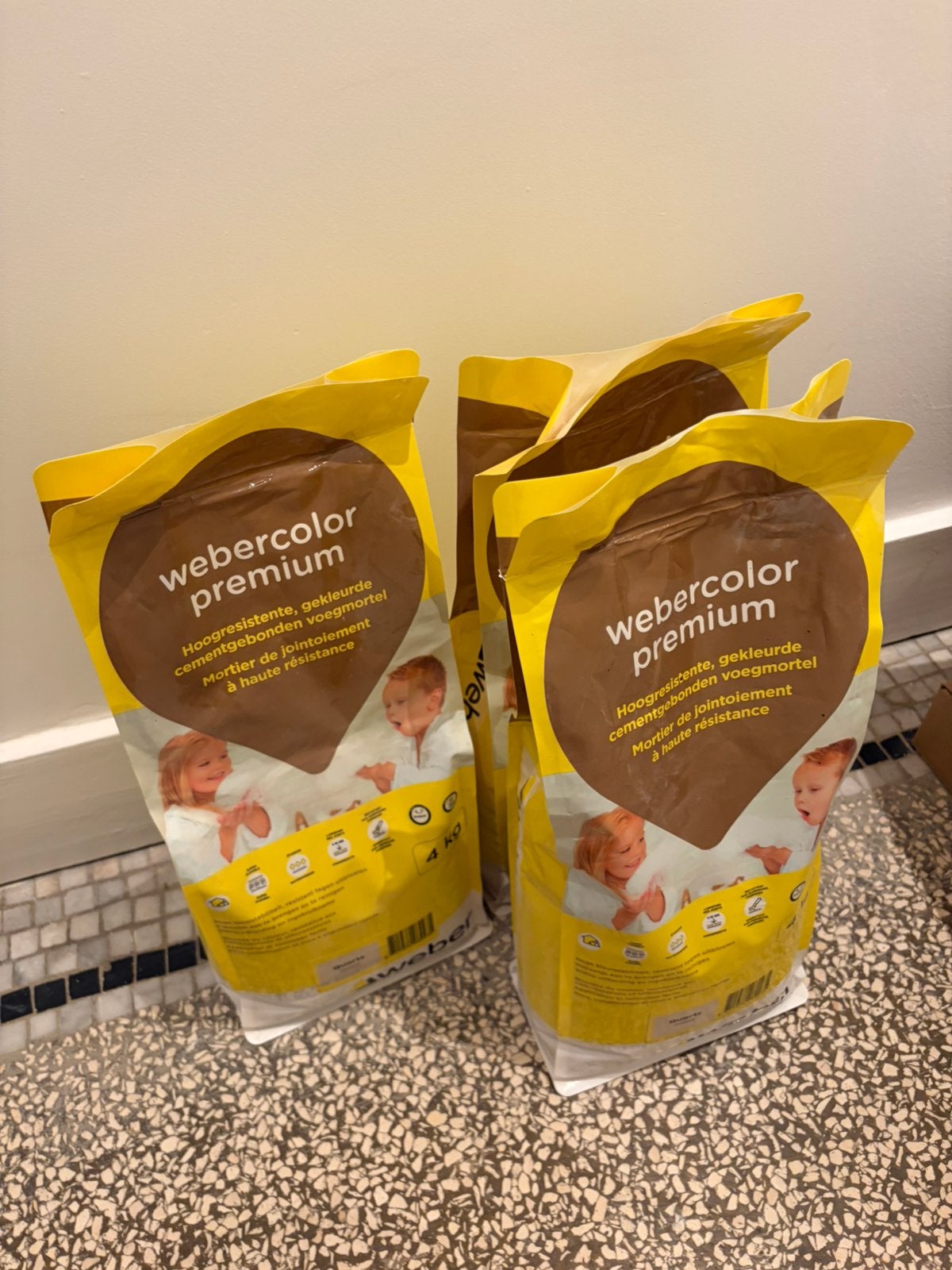 Webercolor Premium voegmortel – Quartz – 3 x 4 kg (12 kg), Ophalen, Zo goed als nieuw