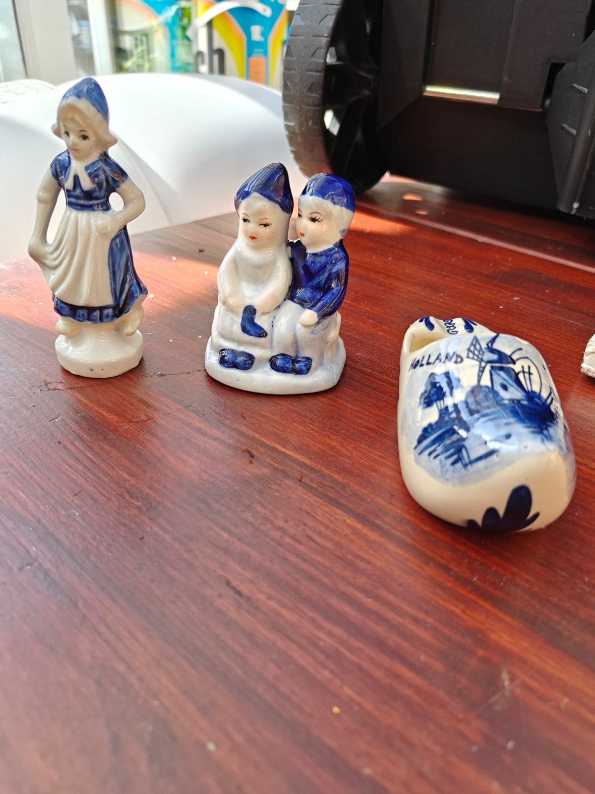 3 kleine beeldjes Delfts blauw, vintage, Antiquités & Art, Antiquités | Porcelaine, Enlèvement ou Envoi