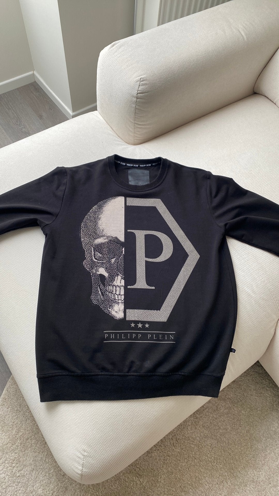 Trui philipp plein, Enlèvement ou Envoi, Comme neuf, Taille 56/58 (XL), Noir