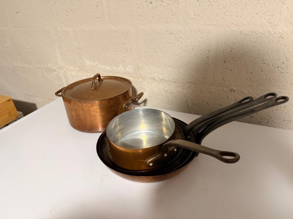 Koperen pot en (steel)pannen, Ophalen, Zo goed als nieuw, Overige materialen