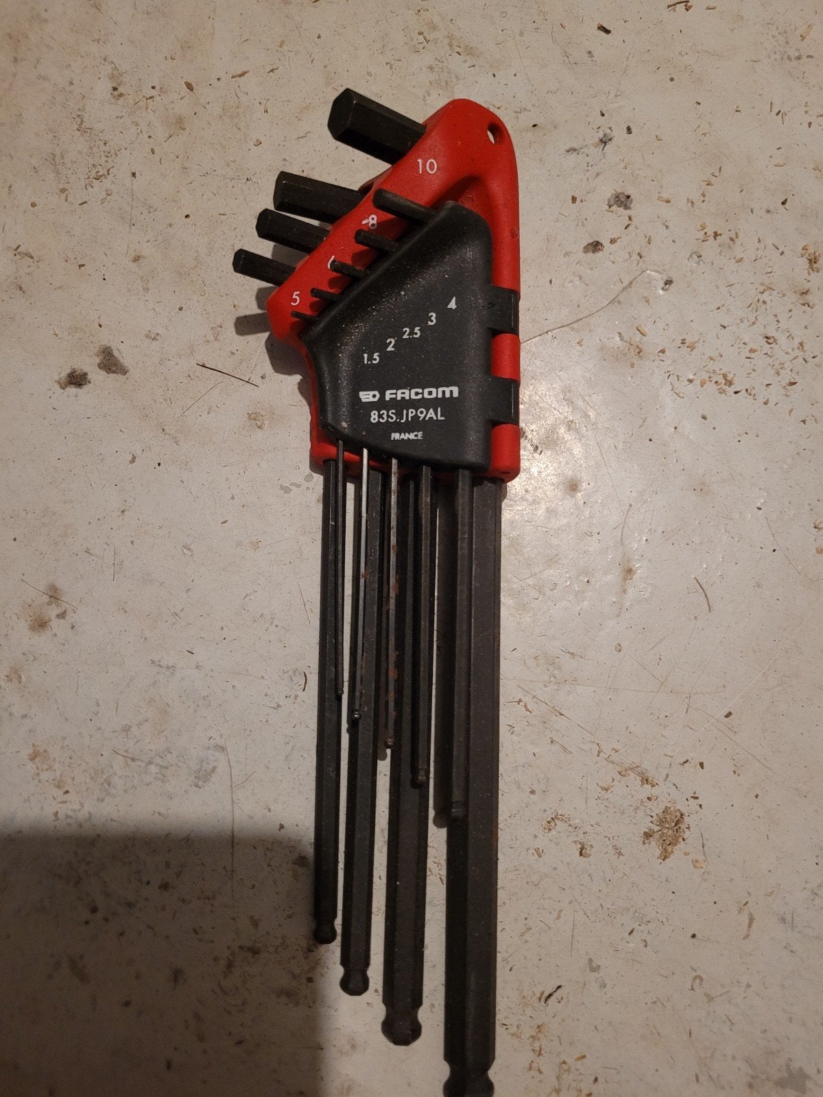 FACOM 9 clés Allen (6 pans) extra-longues à tête sphériq