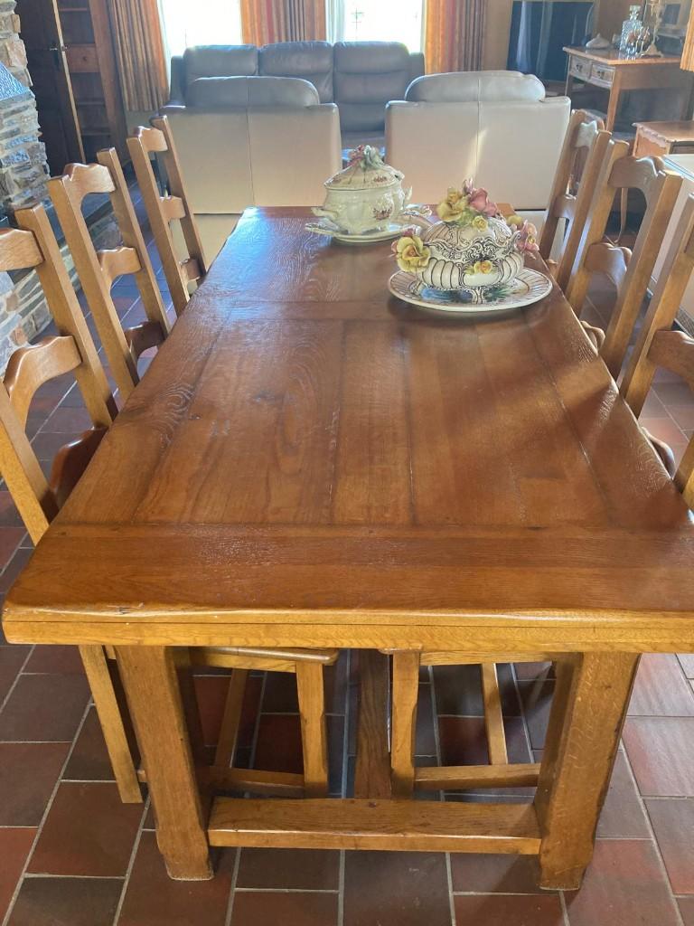 eettafel, Huis en Inrichting, Tafels | Eettafels, Ophalen, Gebruikt, Eikenhout, Vijf personen of meer