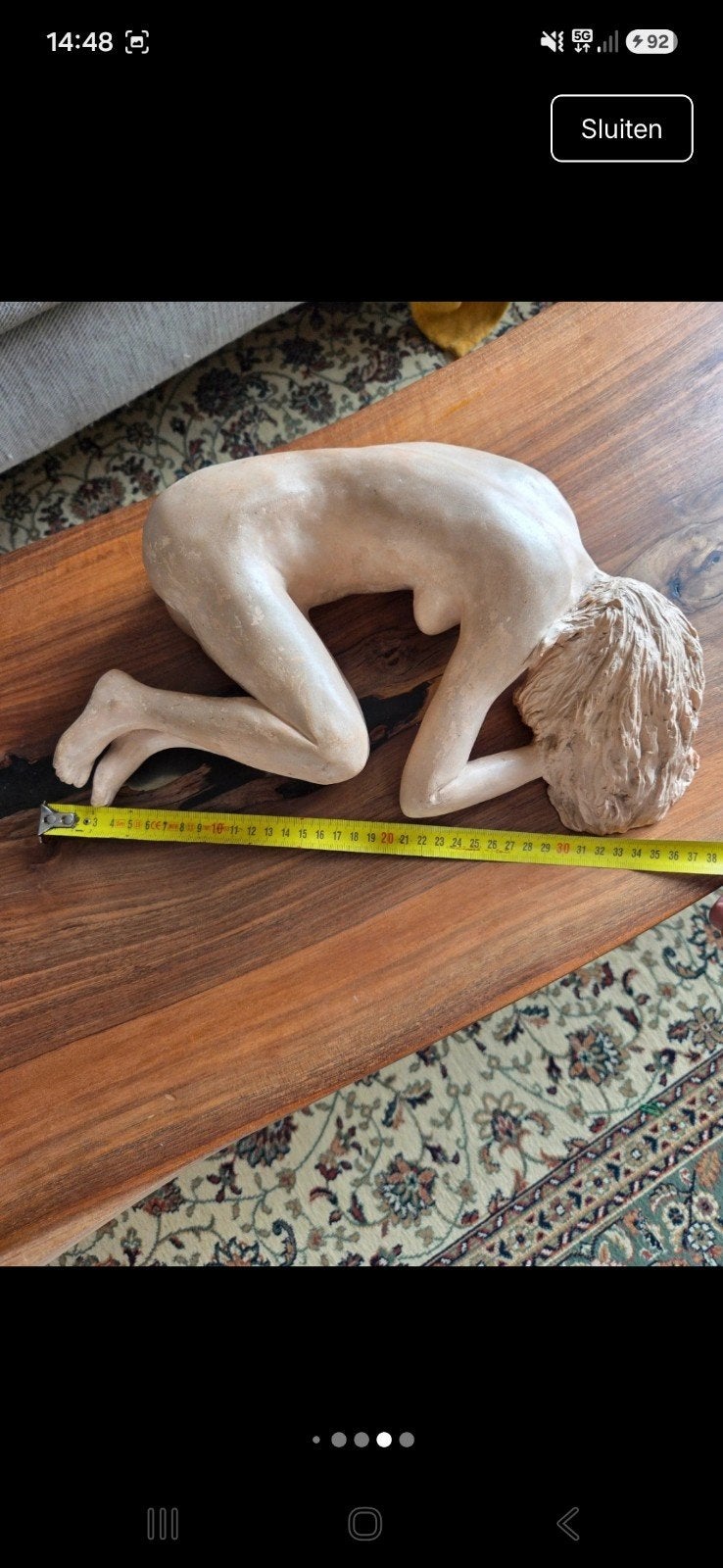 sculptuur van Marie-Therese Beinex-Mamecier 1991, Art deco, Ophalen of Verzenden, 20 - 50 cm, Steen of Keramiek