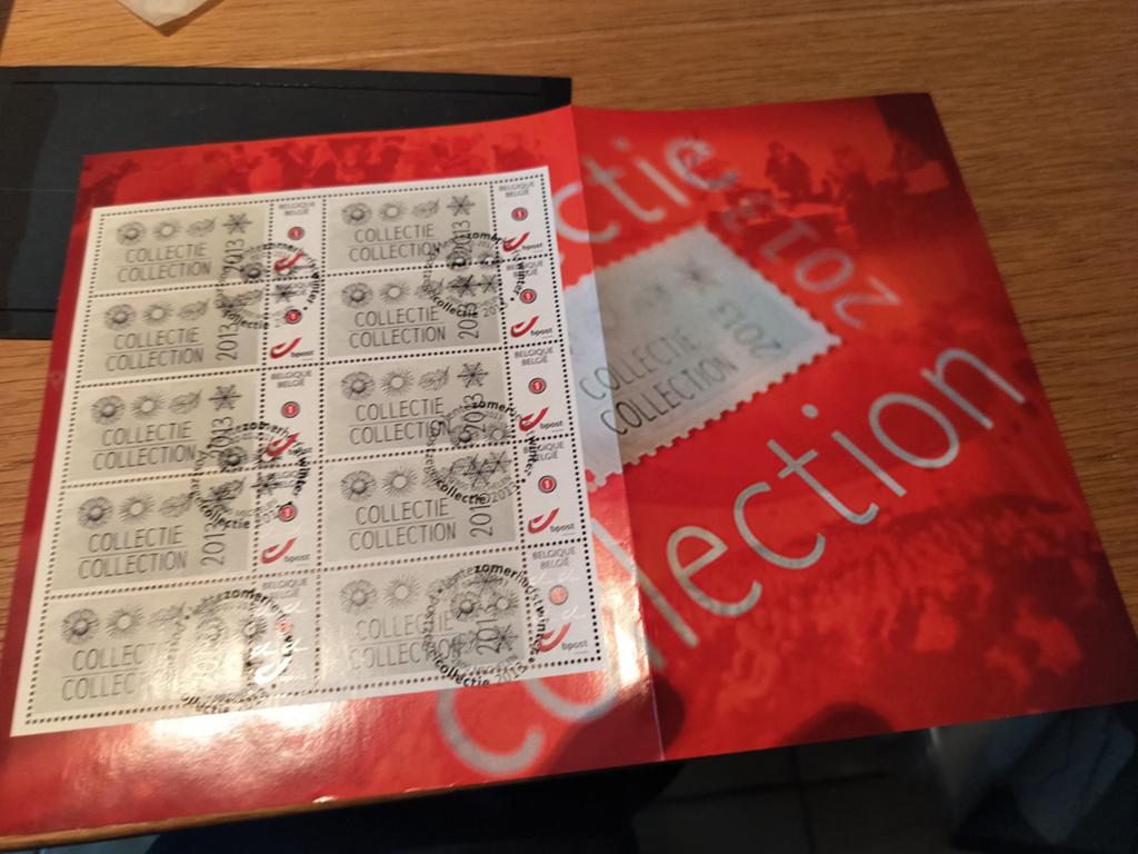 Feuille souvenir de la collection 2013 estampillée., Timbres & Monnaies, Envoi, Oblitéré