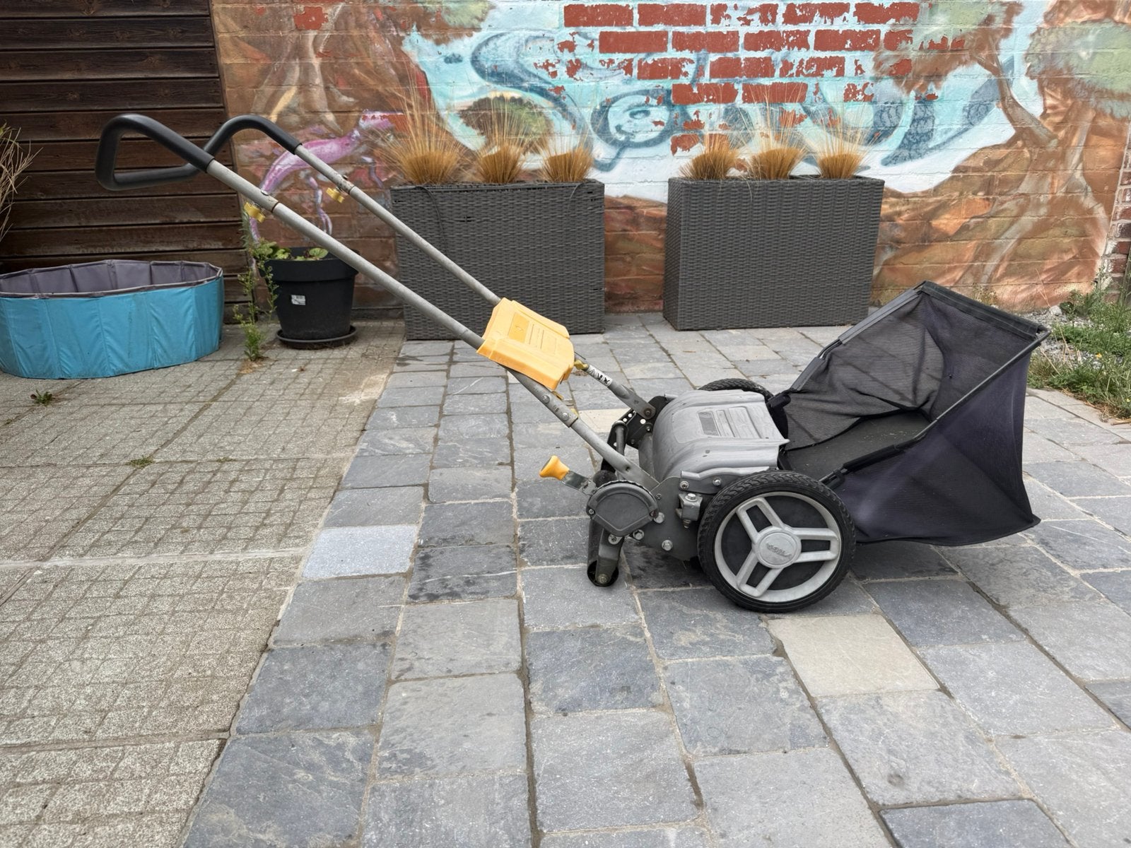 Hand grasmaaier, Tuin en Terras, Ophalen, Gebruikt, Handgrasmaaier, Opvangzak