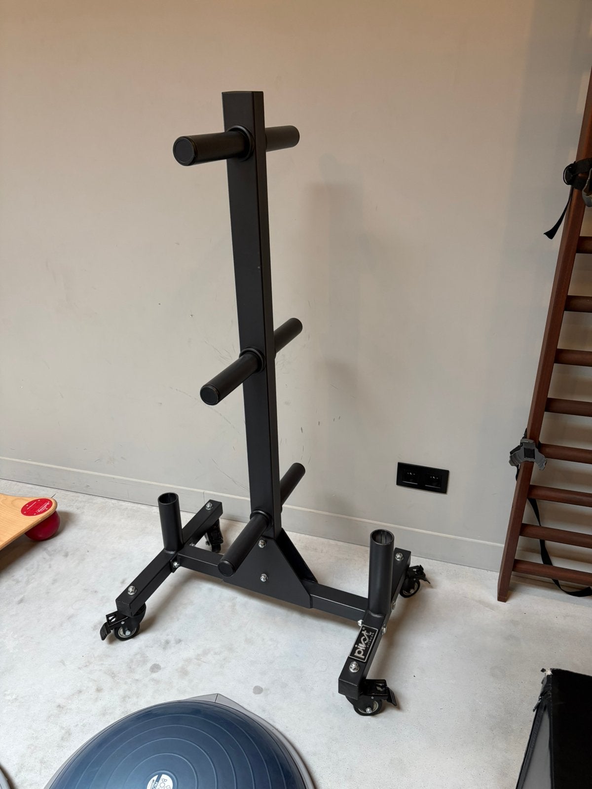 Olympic plate storage tray met wielen, Sport en Fitness, Ophalen, Zo goed als nieuw, Halterschijven
