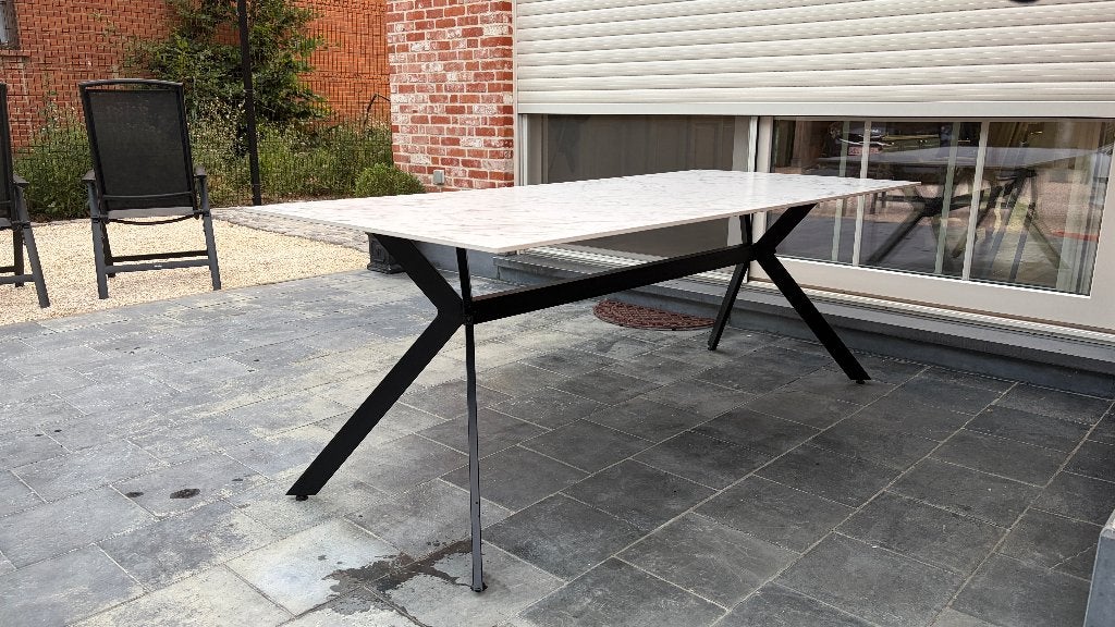 Keramische Marmeren tafel (200x90 cm), Enlèvement, Comme neuf, Rectangulaire, Métal