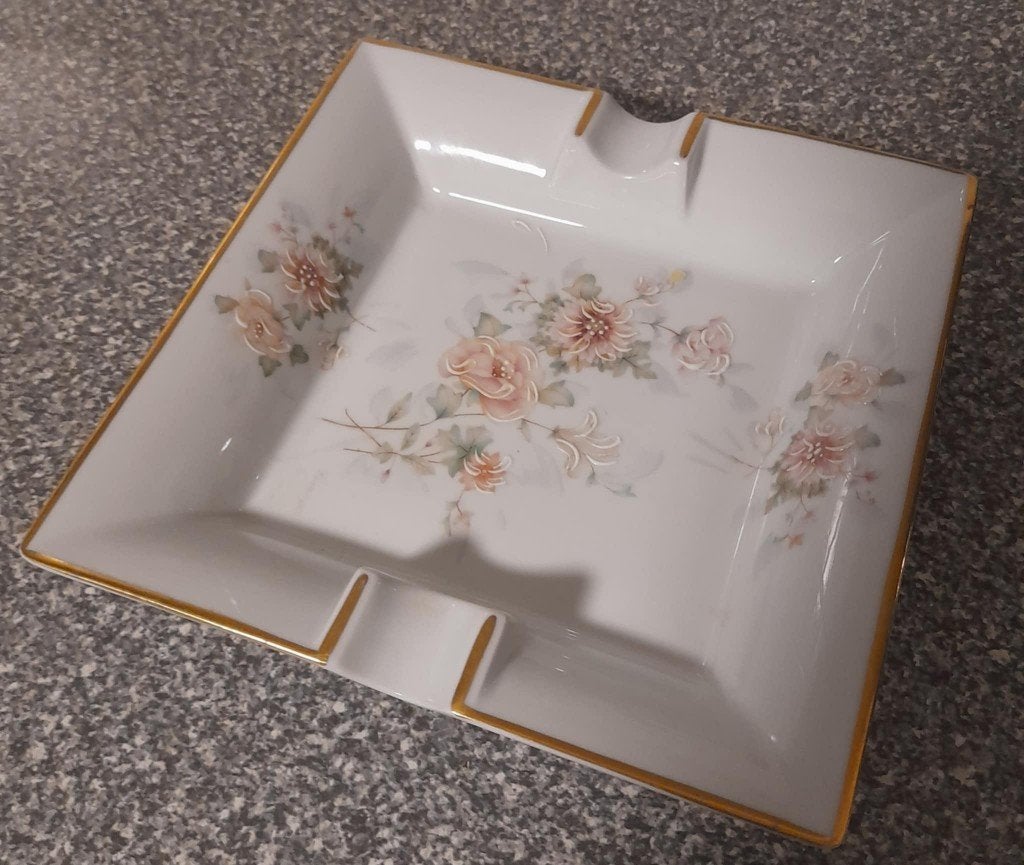 Limoges asbak en kommetje met deksel, Ophalen of Verzenden