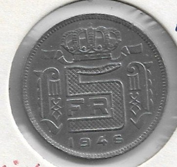 België: 5 frank 1946 FR in Prachtig/FDC = morin 531, Verzenden, Losse munt