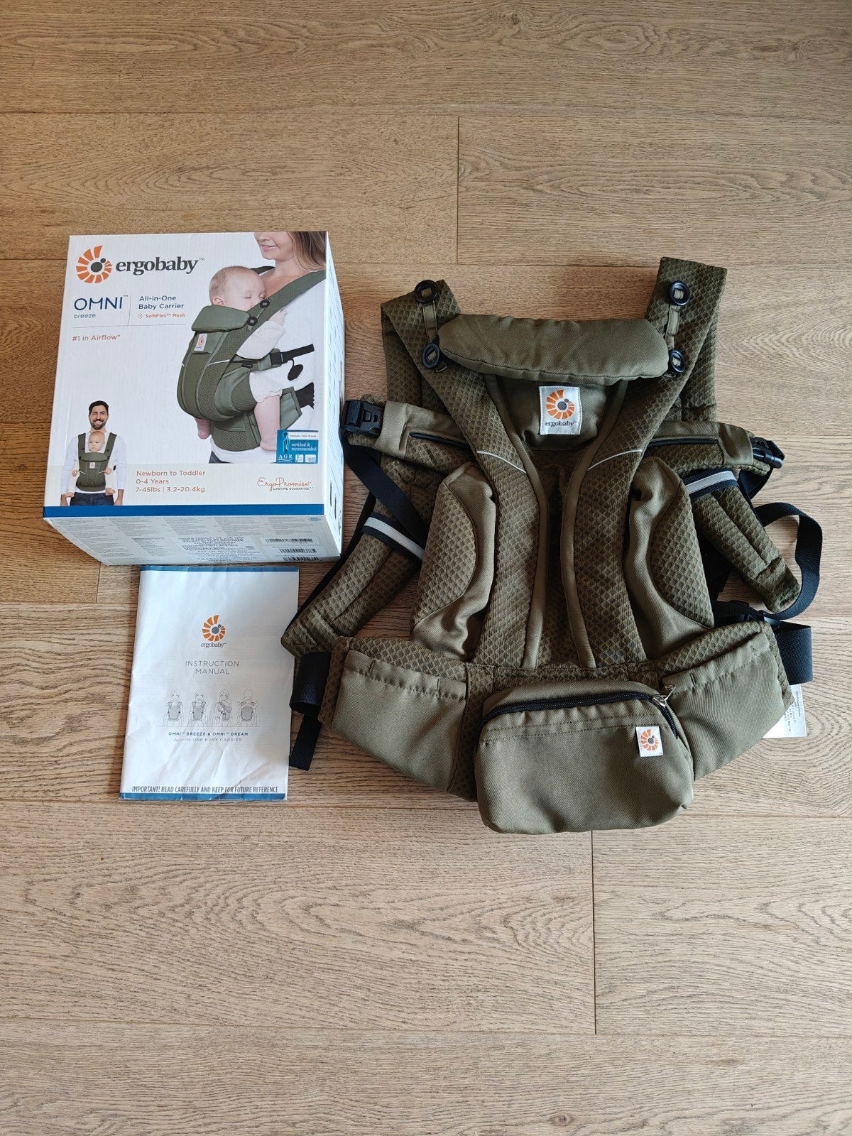 Draagzak Ergobaby Omni Breeze, Enlèvement, Comme neuf, Ventre ou Dos, Porte-bébé