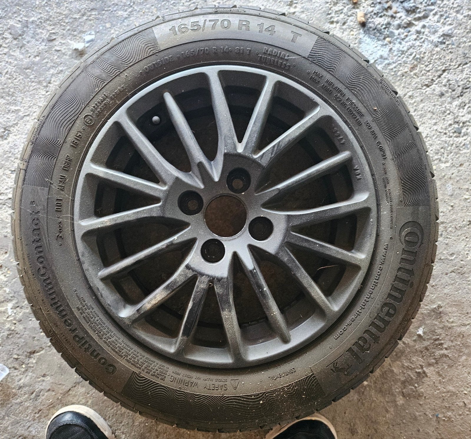 4 velgen met nieuwe banden, Ophalen, Gebruikt, 14 inch, Band(en)