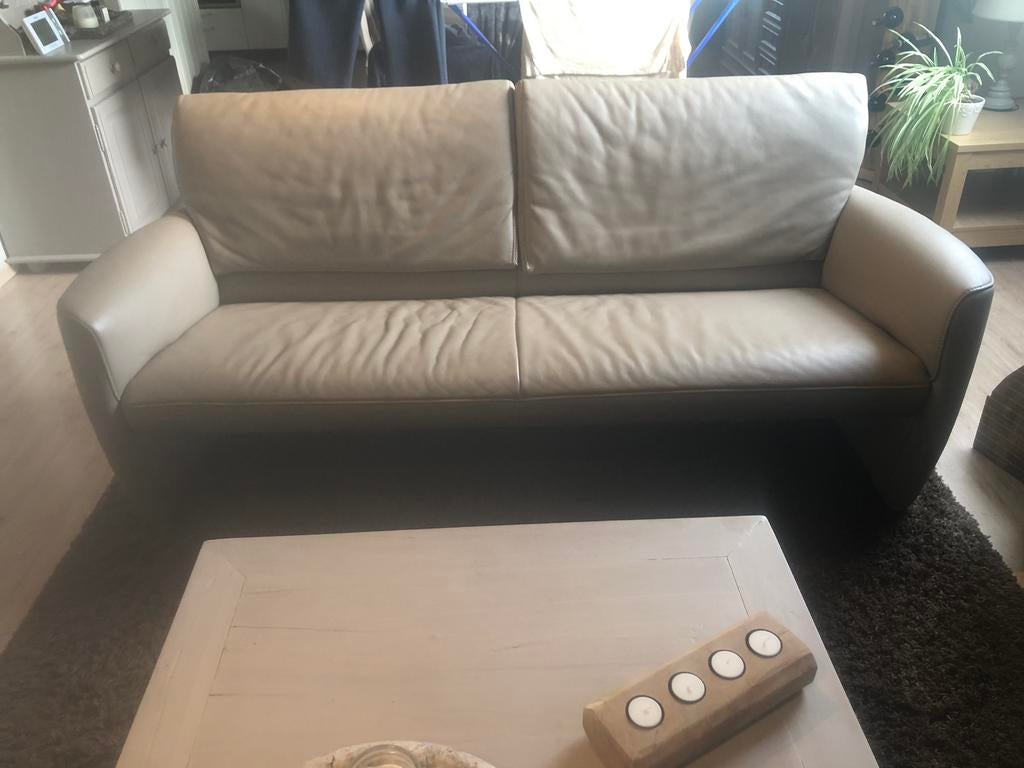 Salon jori model angel , kleur : taupe/leder, Ophalen, Zo goed als nieuw