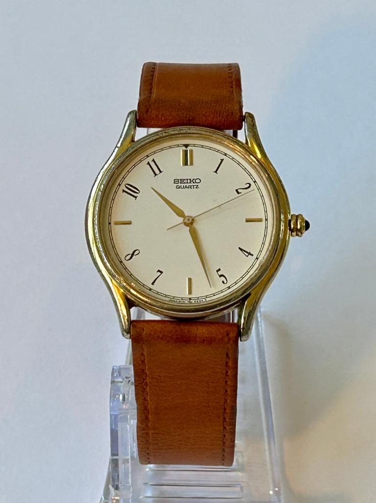 Seiko montre homme, plaquée Or., Montre-bracelet, Seiko, Enlèvement ou Envoi, Cuir