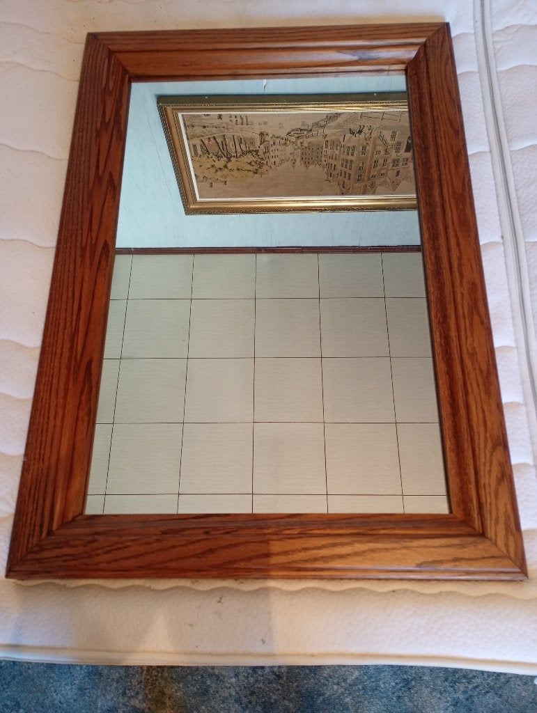 Spiegel in massief eiken kader frame, Ophalen