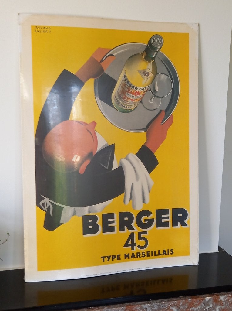 Groot karton reclamebord BERGER 45, Ophalen of Verzenden, Zo goed als nieuw, Reclamebord