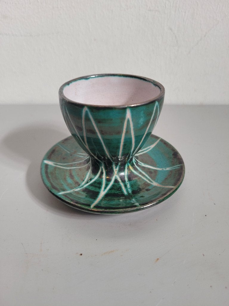 Robert Picault Vallauris eierdopje, Antiek en Kunst, Meerkleurig, Ophalen of Verzenden, Steen/keramiek, 6 cm