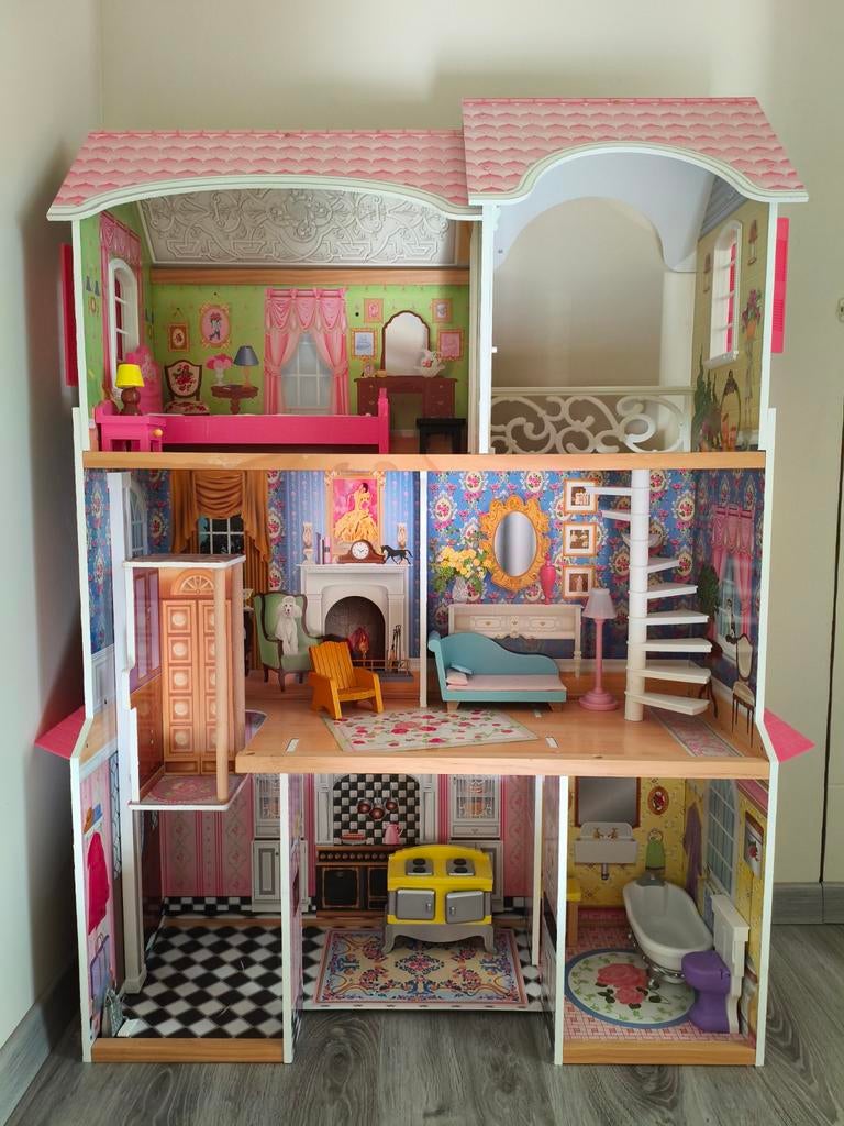 Barbiehuis, Kinderen en Baby's, Speelgoed | Poppenhuizen, Ophalen, Zo goed als nieuw, Poppenhuis