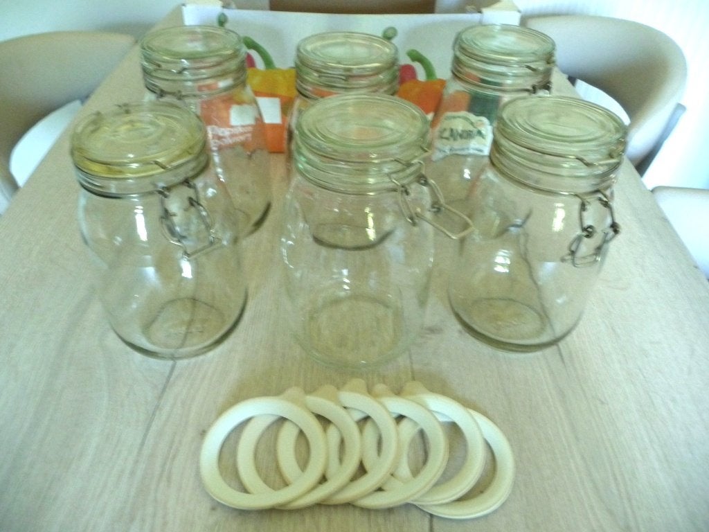 Bocaux de rangement en verre IKEA 1,8 litre (6 pièces), Verre, Comme neuf, Enlèvement, Pot de stockage