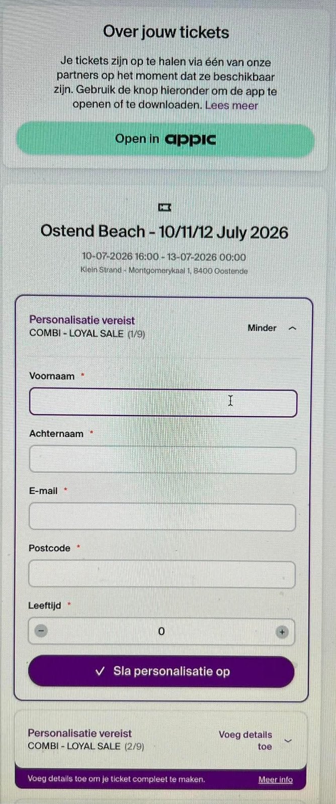 2x Ostend Beach Festival combi tickets, Tickets en Kaartjes